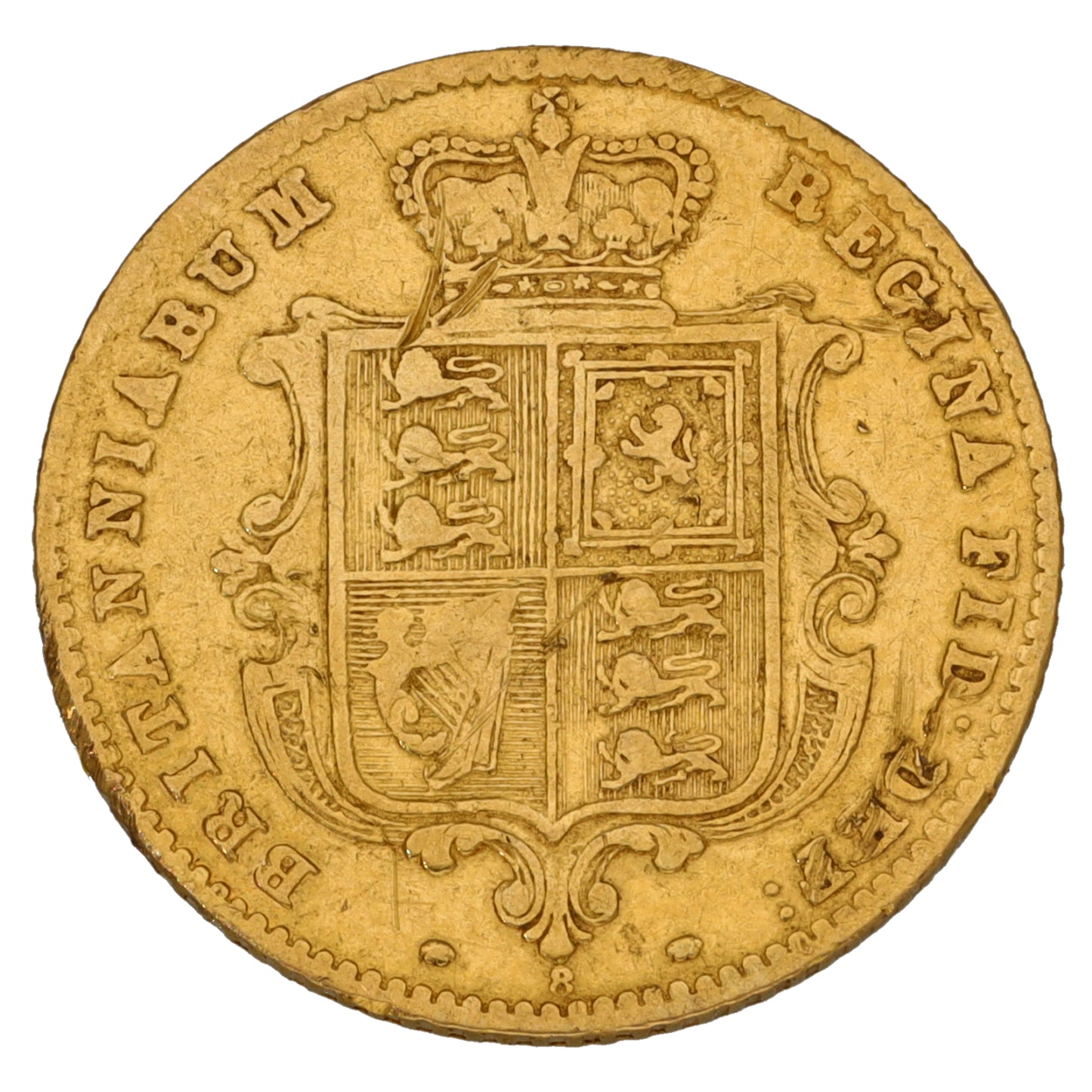 22ct Gold Queen Elizabeth II Half Sovereign Coin 1869