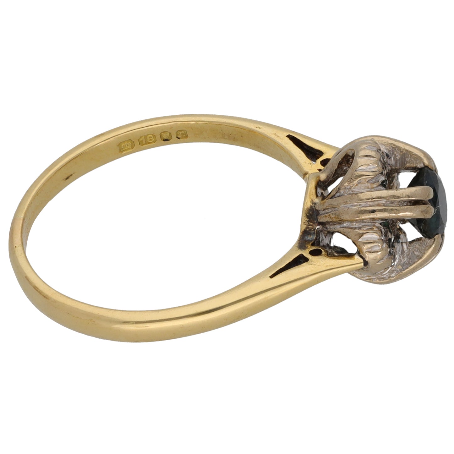 18ct Gold 0.08ct Diamond & Sapphire Dress/Cocktail Ring Size M