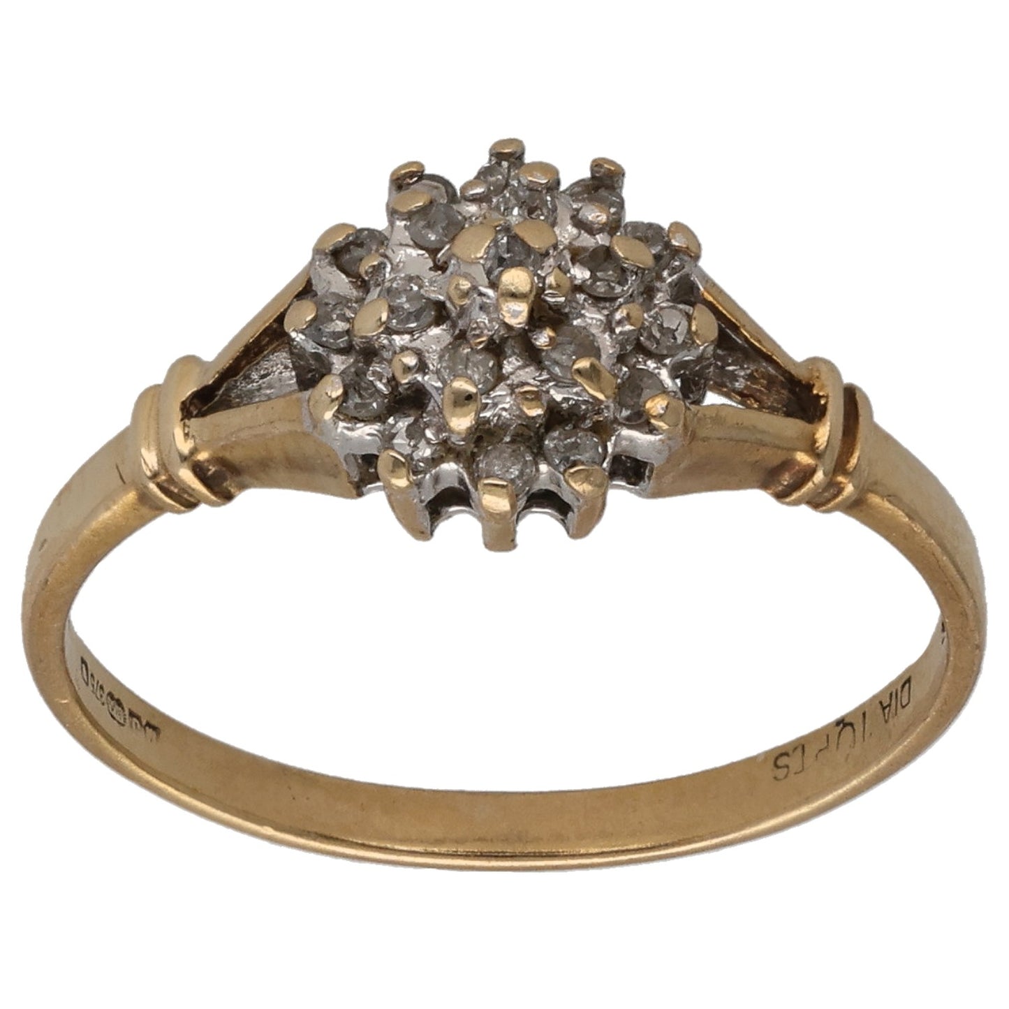 9ct Gold 0.10ct Diamond Cluster Ring Size M