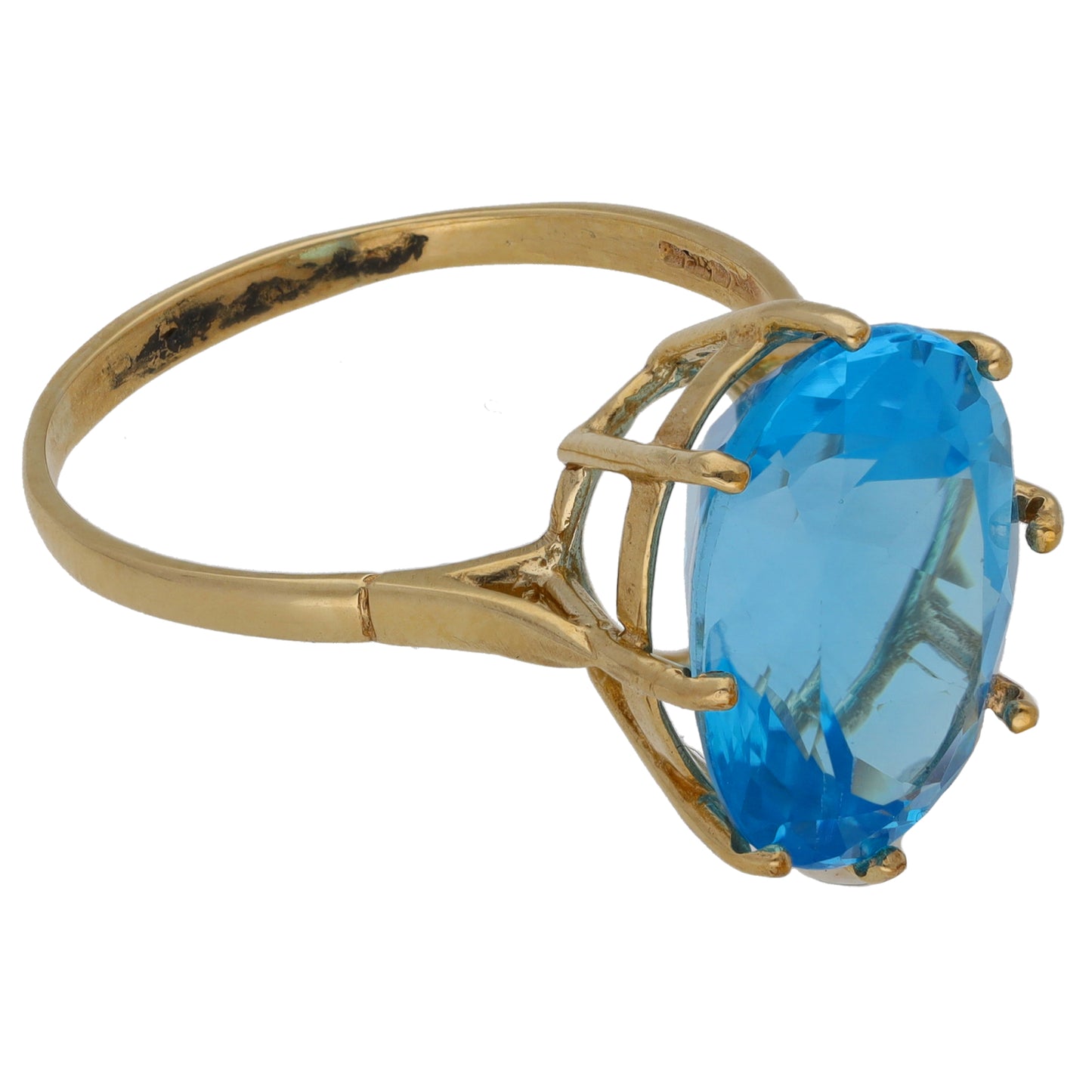 9ct Gold Topaz Single Stone Ring Size W