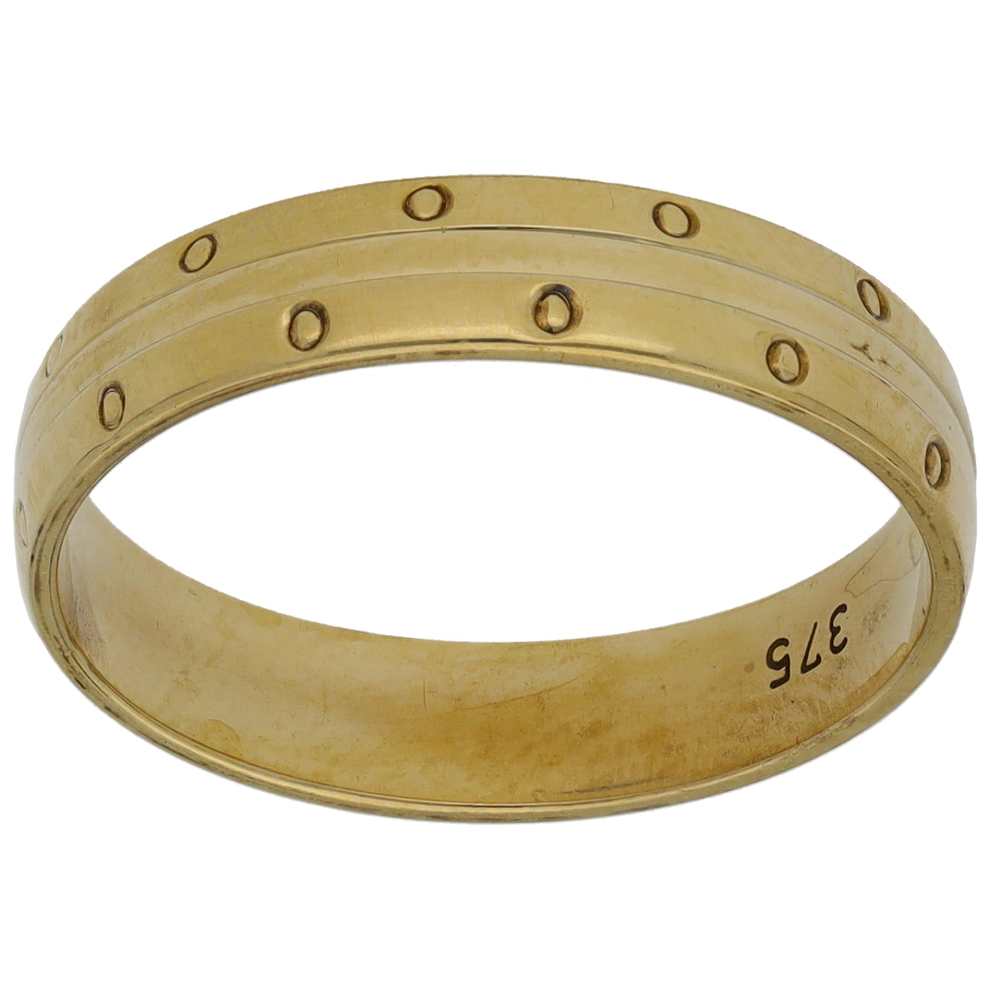 9ct Gold Patterned Wedding Ring Size N