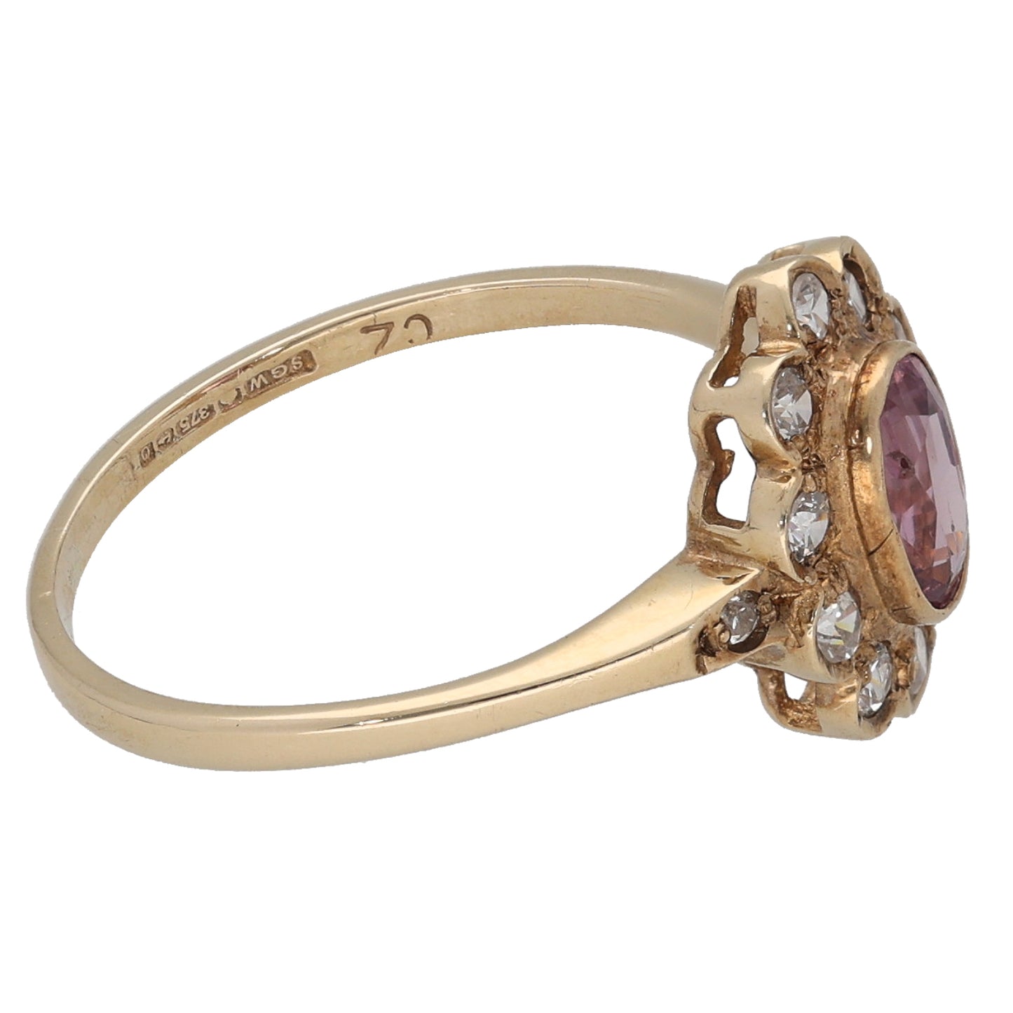 9ct Gold Sapphire & Imitation Gems Dress/Cocktail Ring Size M