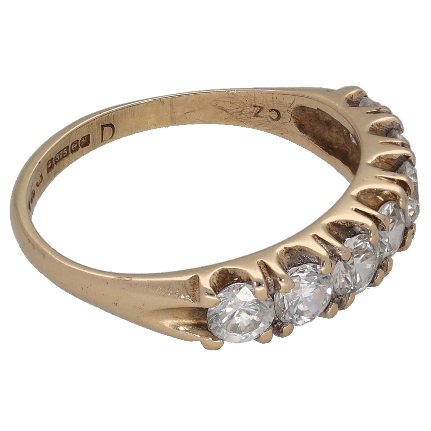 9ct Gold Cubic Zirconia Half Eternity Ring Size K