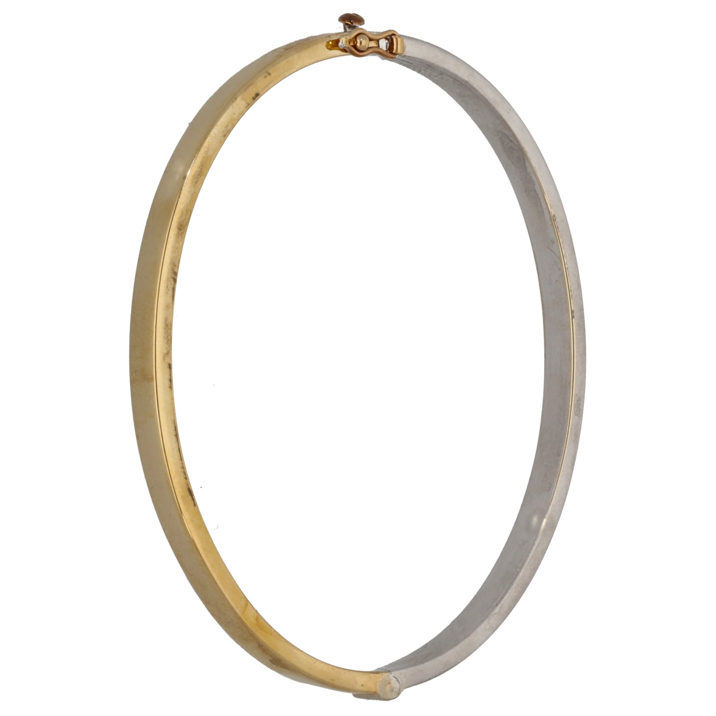 9ct Bicolour Gold Cubic Zirconia Hinged/Clasp Bangle