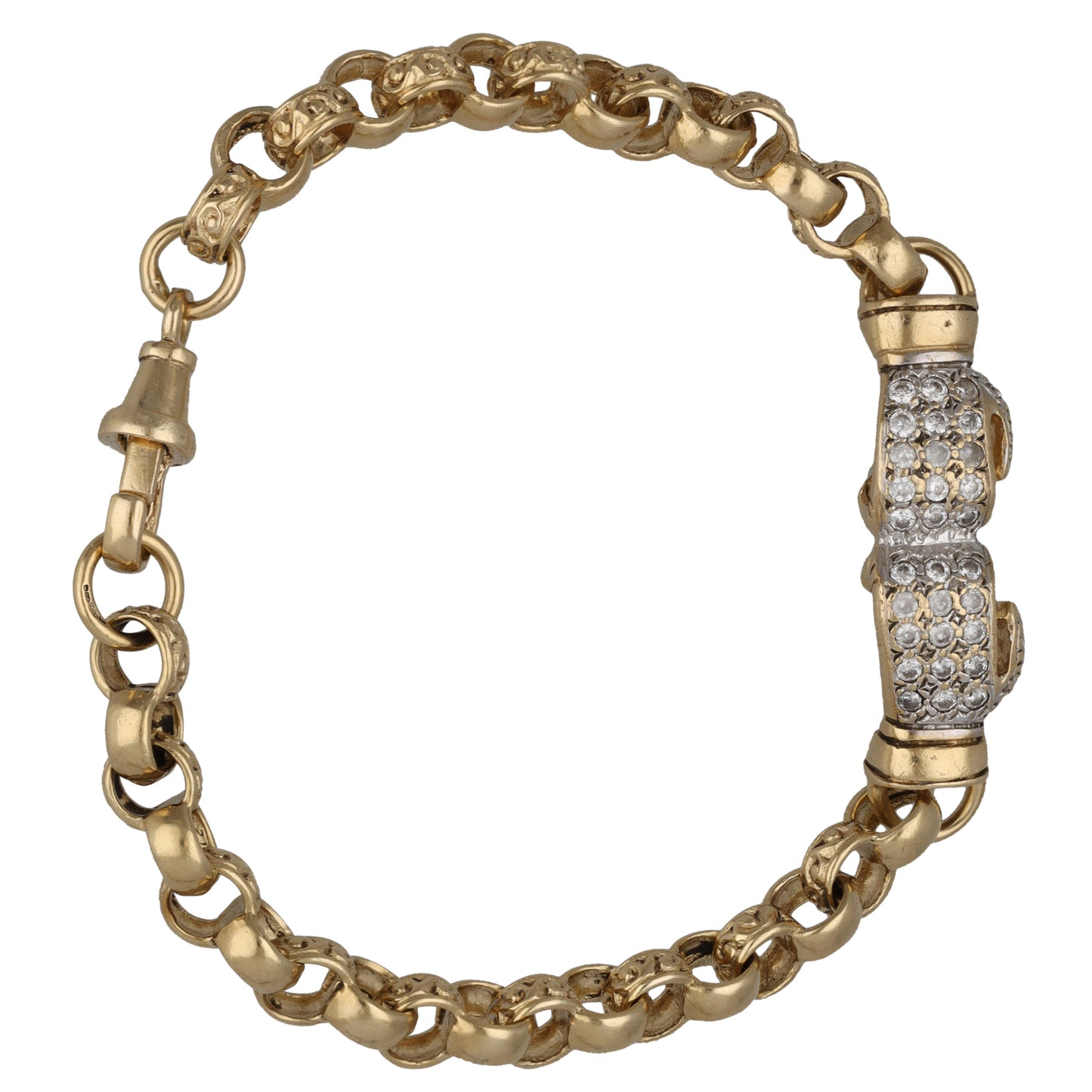 9ct Gold Cubic Zirconia Belcher Bracelet