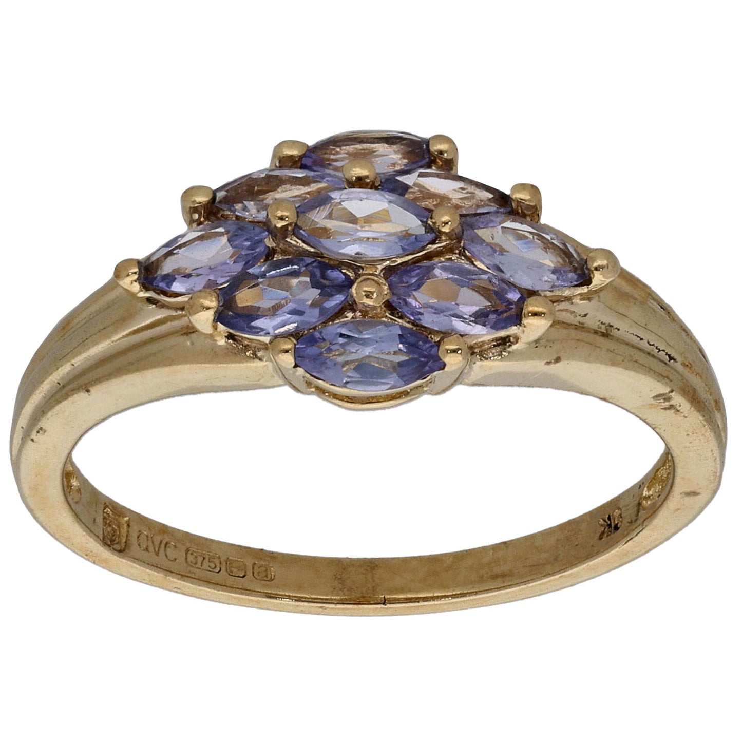 9ct Gold Tanzanite Dress/Cocktail Ring Size L