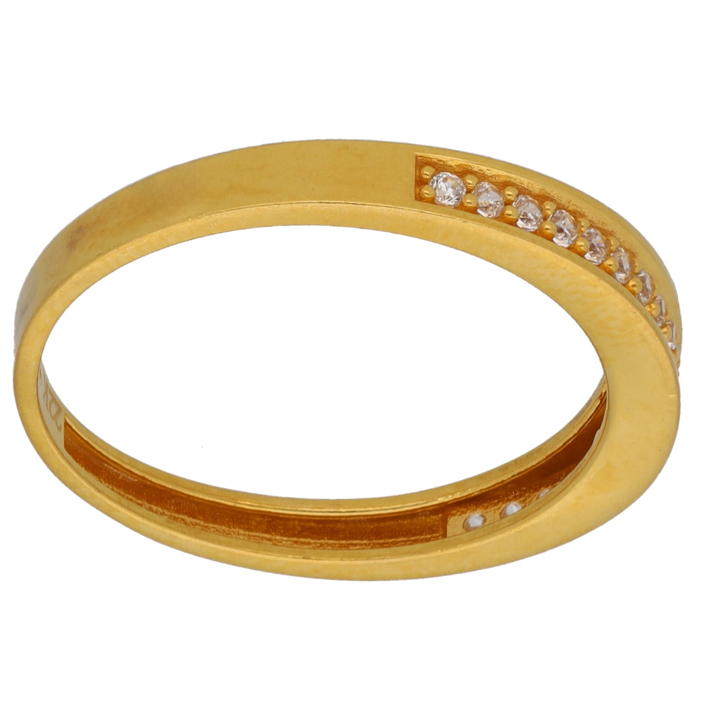 22ct Gold Cubic Zirconia Half Eternity Ring Size Q