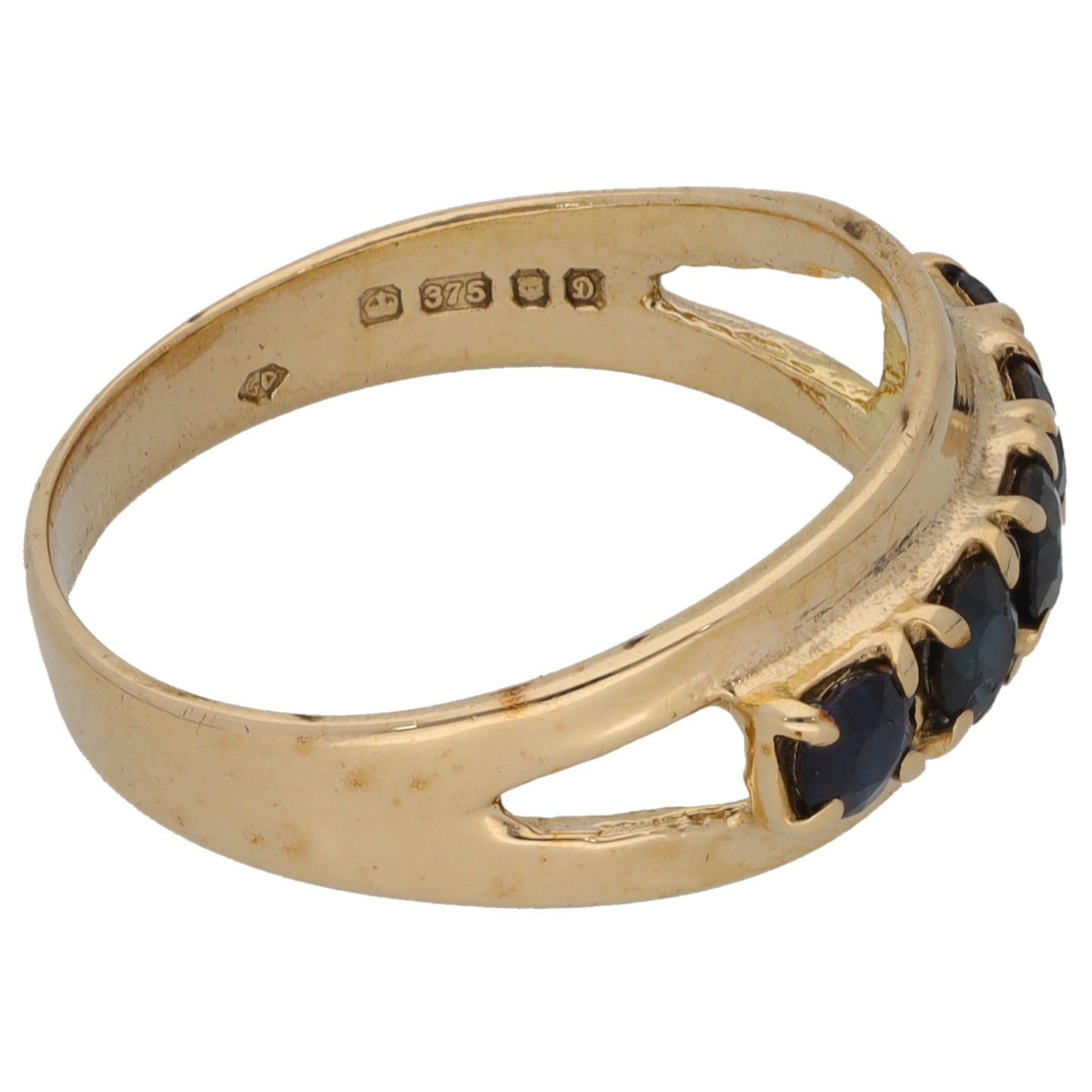 9ct Gold Sapphire Half Eternity Ring Size N