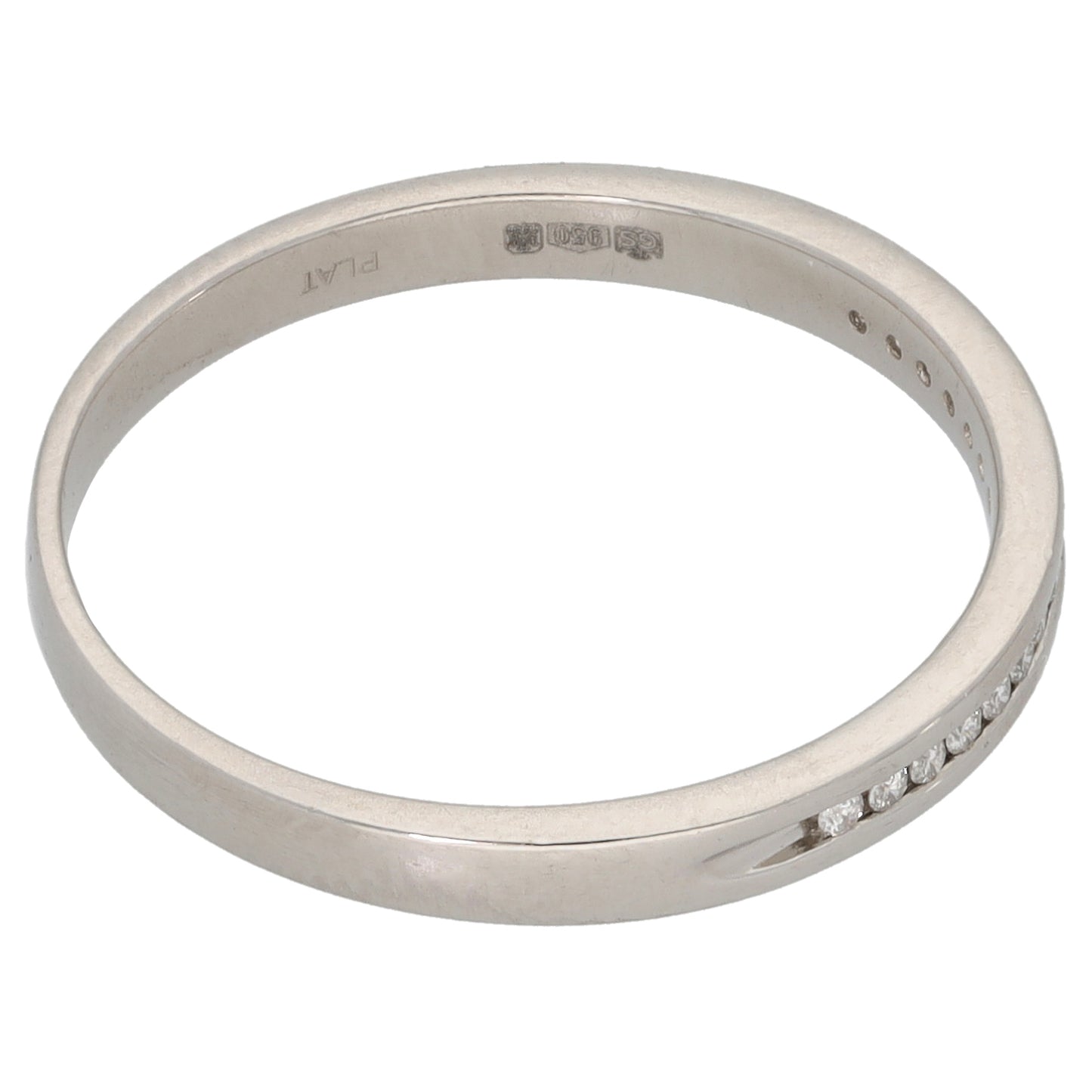 Platinum 0.17ct Diamond Half Eternity Ring Size O