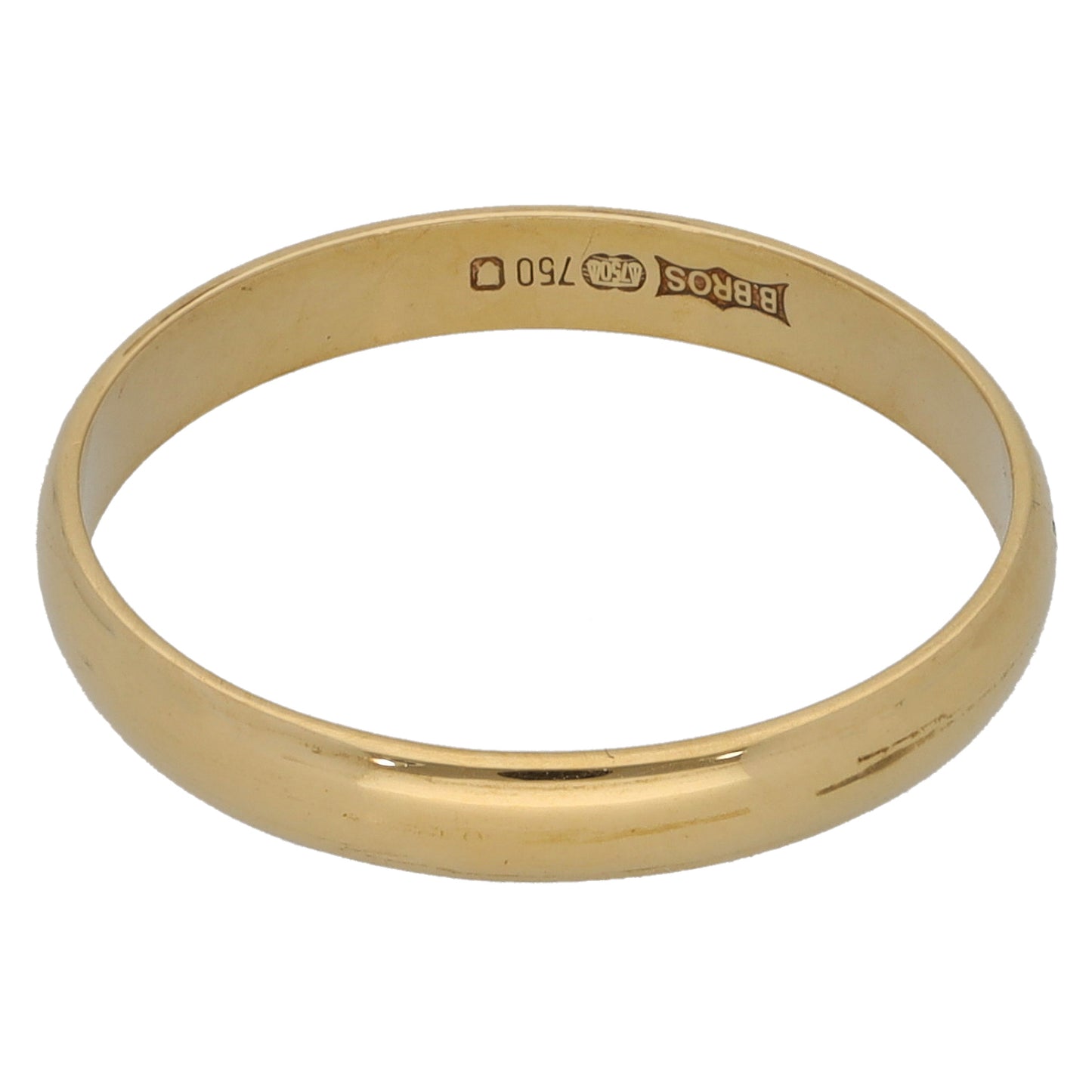 18ct Gold Plain Wedding Ring Size L