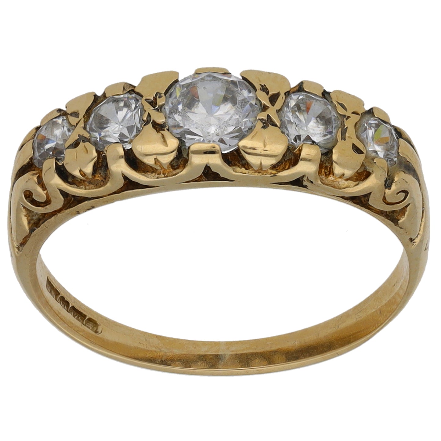 9ct Gold Cubic Zirconia Half Eternity Ring Size M