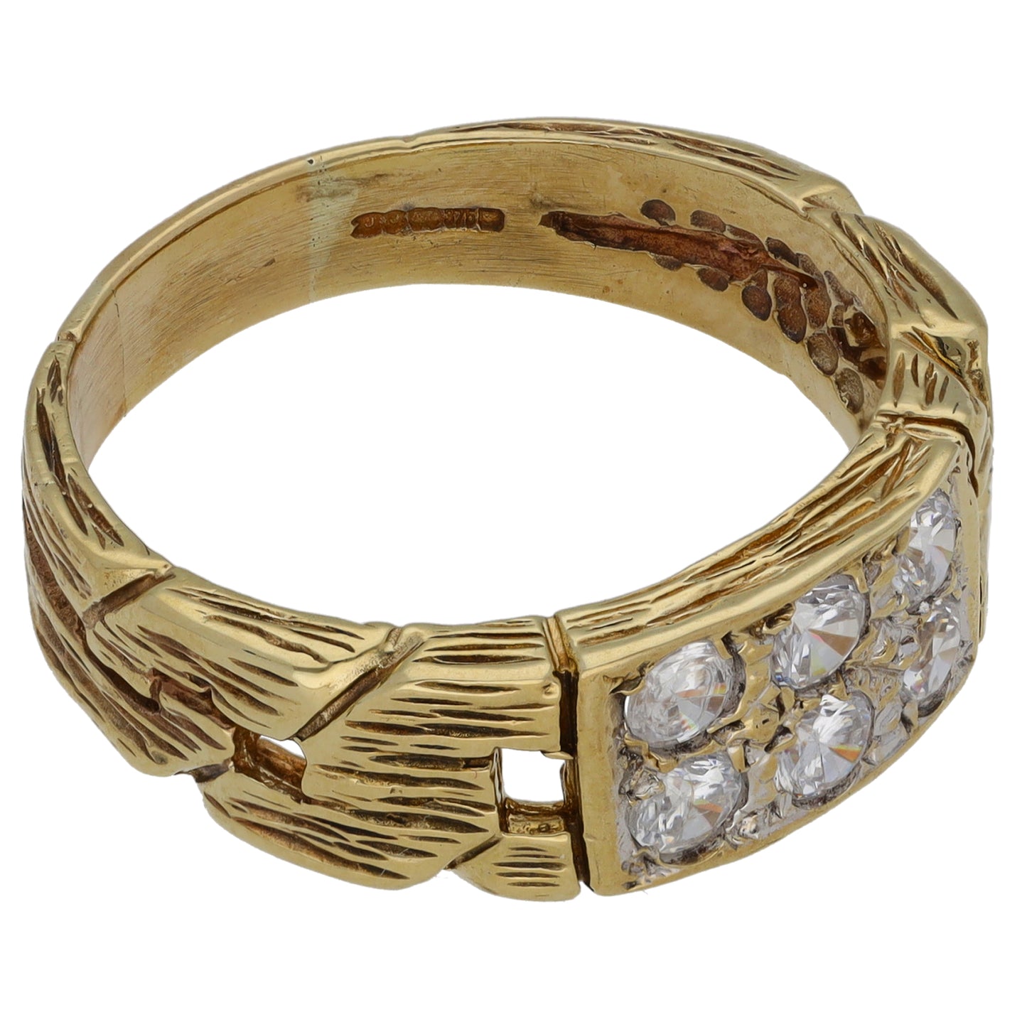 9ct Gold Cubic Zirconia Dress/Cocktail Ring Size W