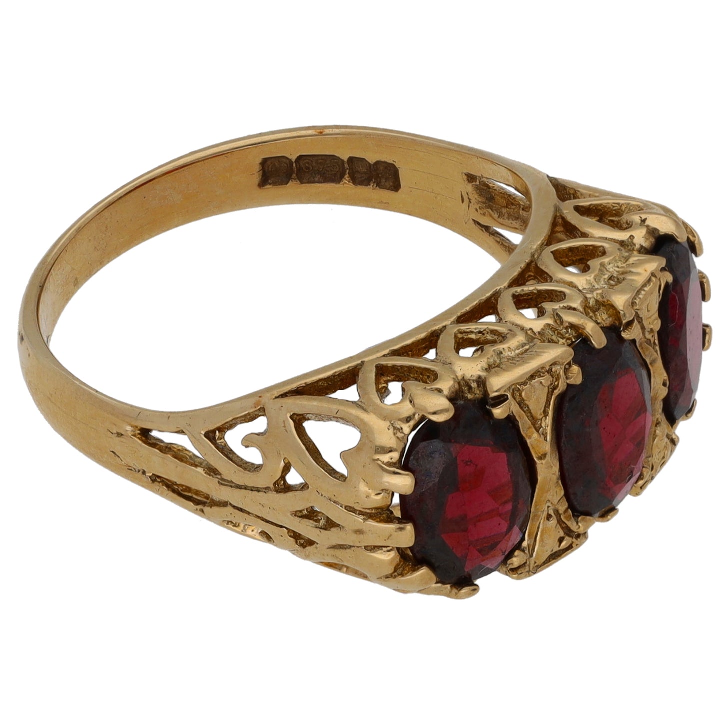 9ct Gold Garnet Dress/Cocktail Ring Size O