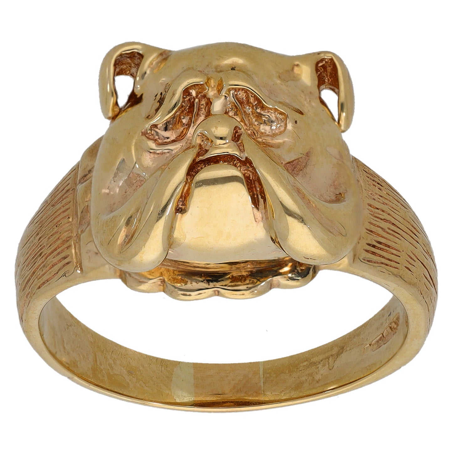 9ct Gold Bulldog Ring Size U