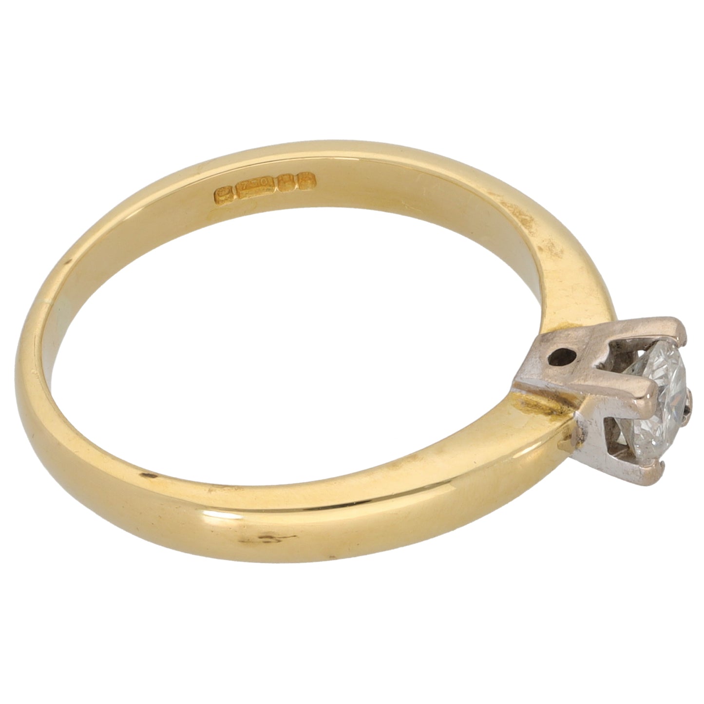 18ct Gold 0.34ct Diamond Solitaire Ring Size O