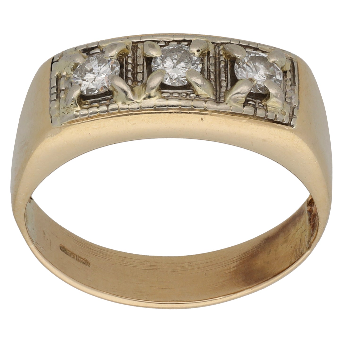 9ct Gold 0.45ct Diamond Trilogy Ring Size T