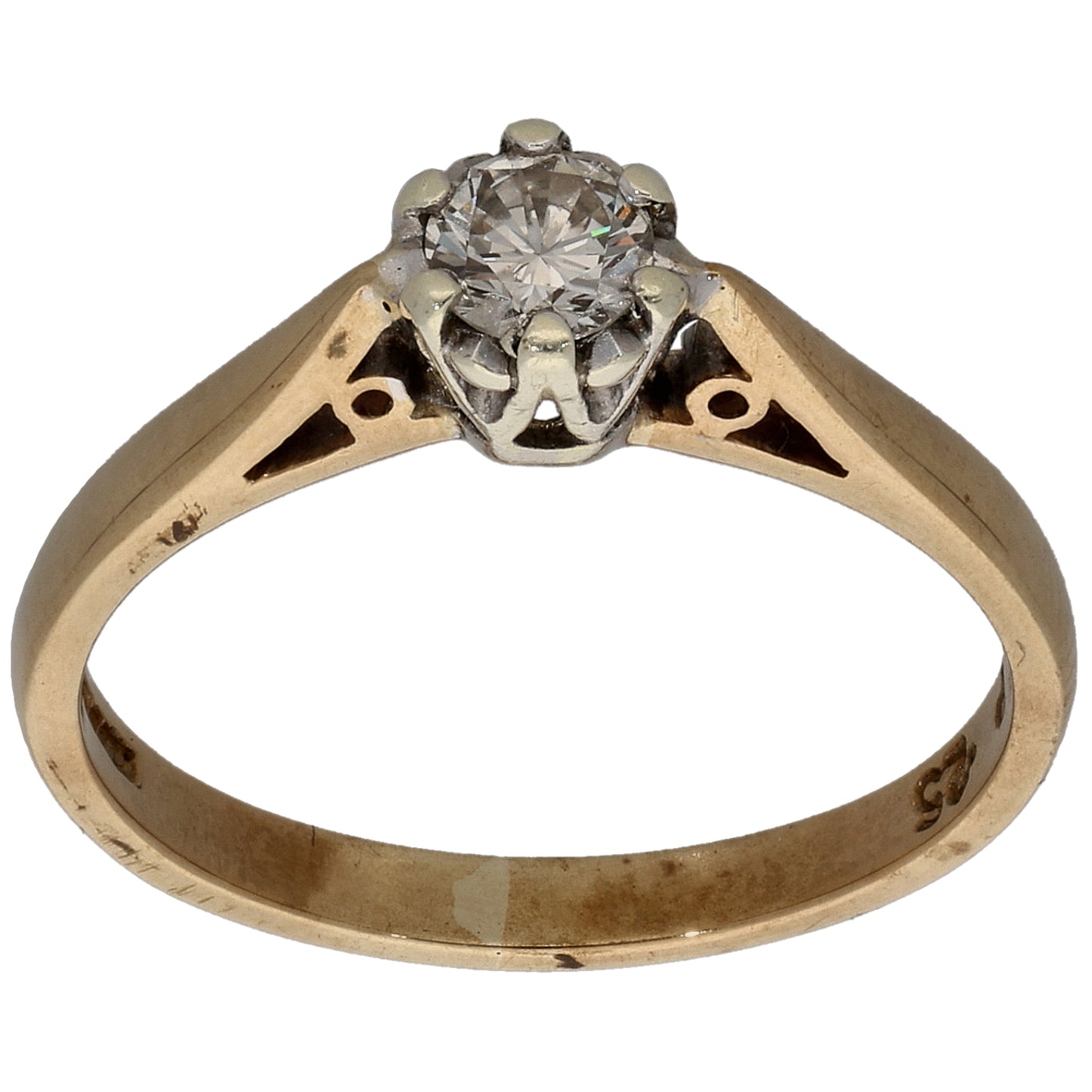 9ct Gold 0.25ct Diamond Solitaire Ring Size M