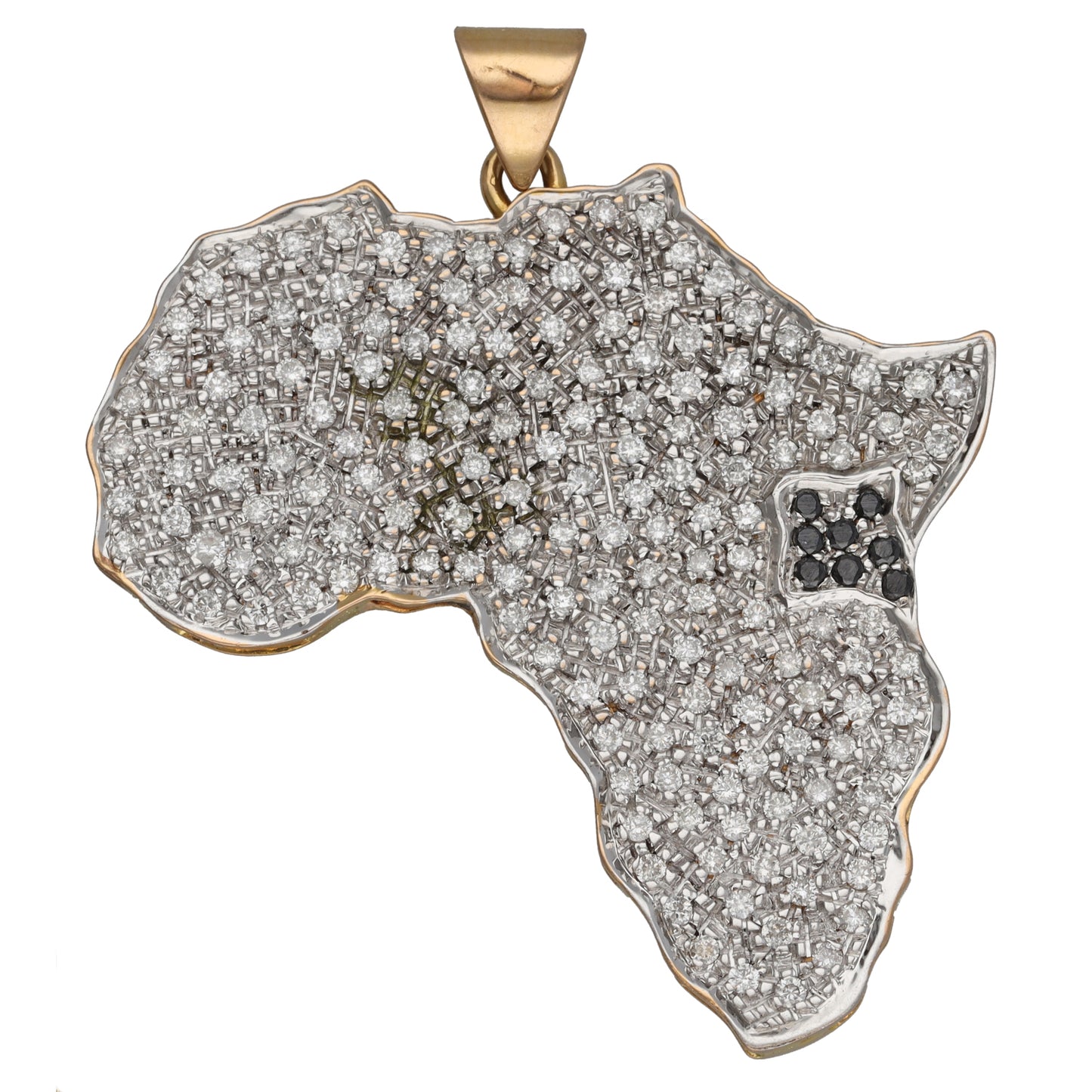 18ct Gold 1.38ct Diamond Africa Pendant