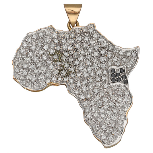 18ct Gold 1.38ct Diamond Africa Pendant