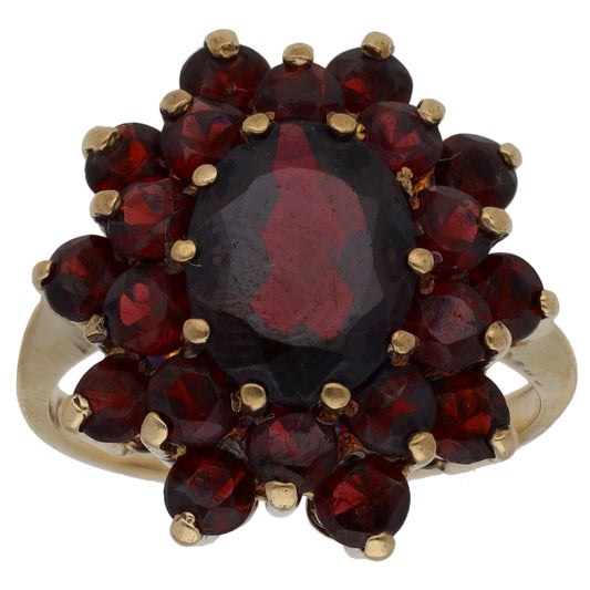 9ct Gold Garnet Dress/Cocktail Ring Size M