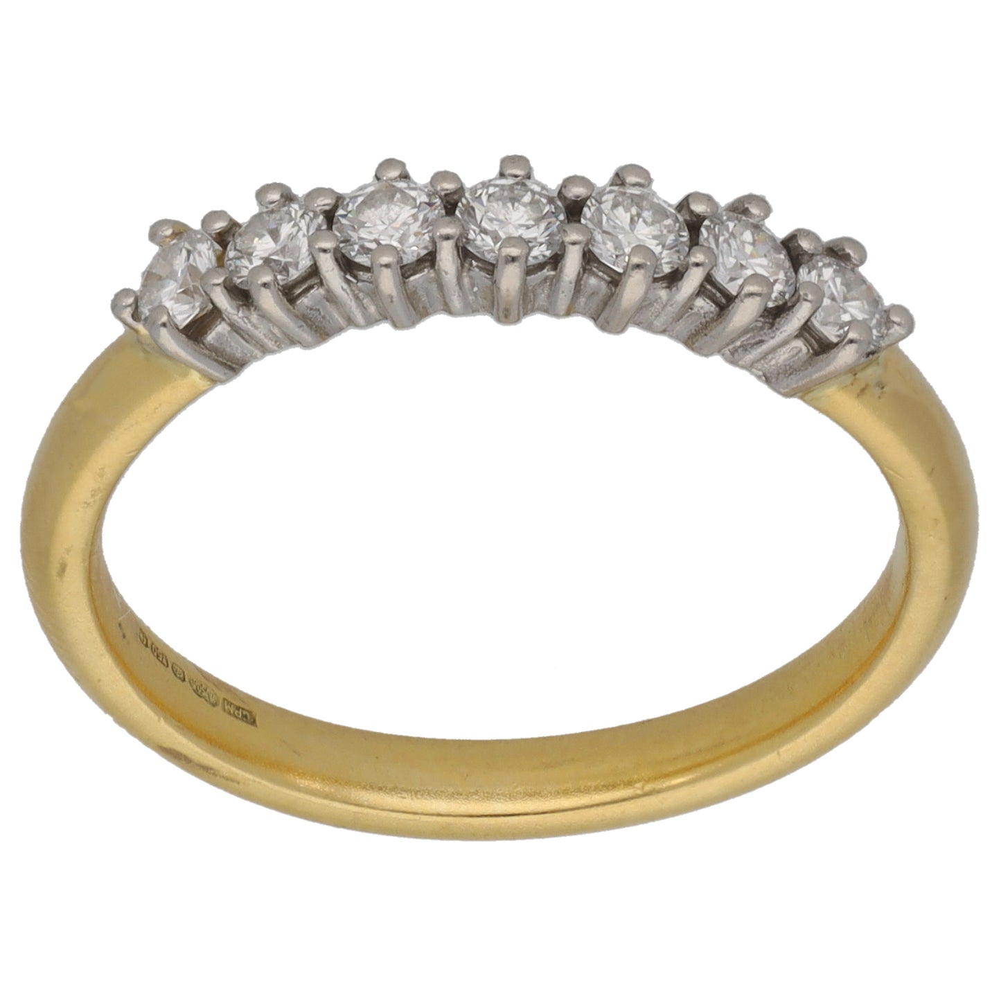 18ct Gold 0.56ct Diamond Half Eternity Ring Size Q