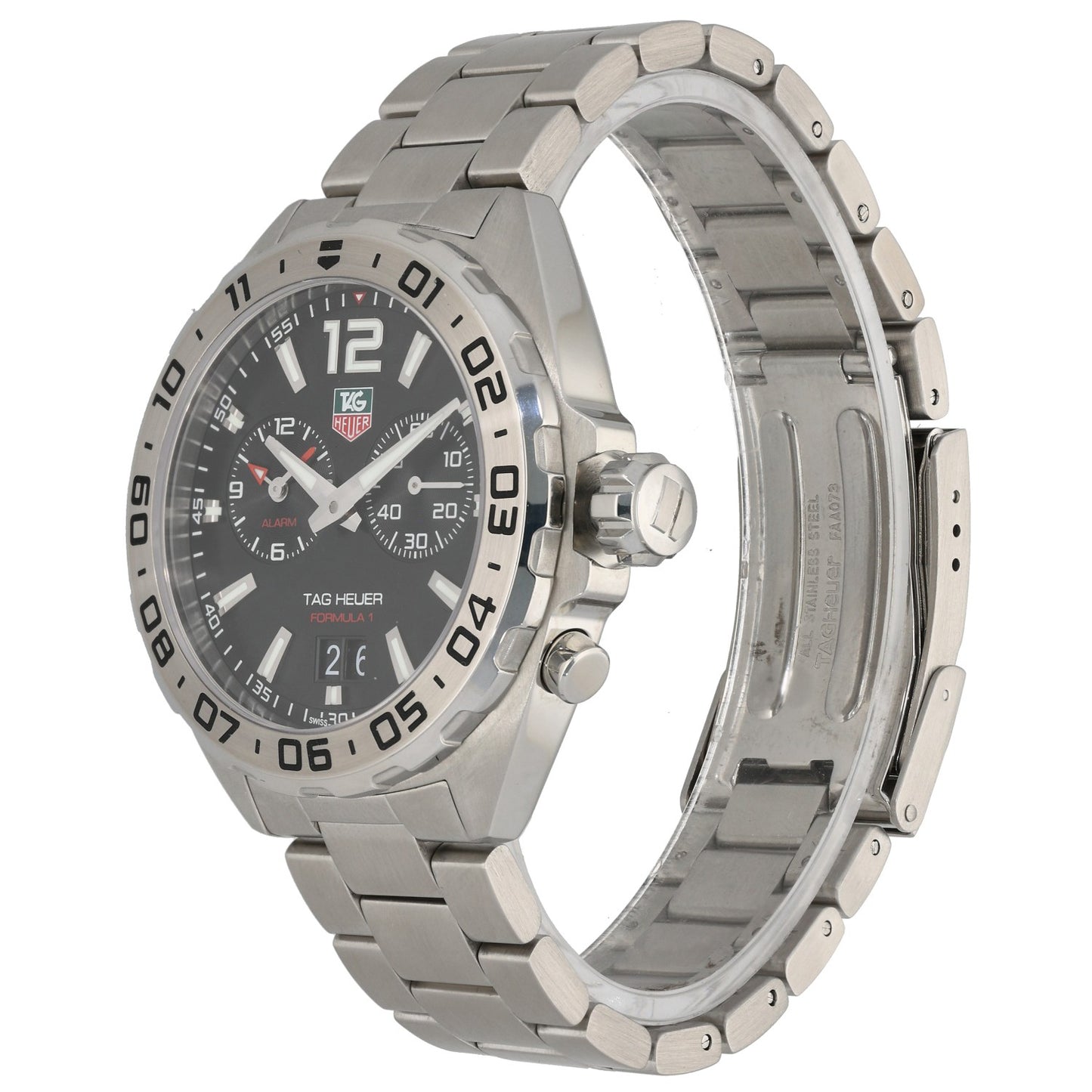 Tag Heuer Formula 1 WAZ111A, black dial with sub dials, stainless steel watch, with tachymetre