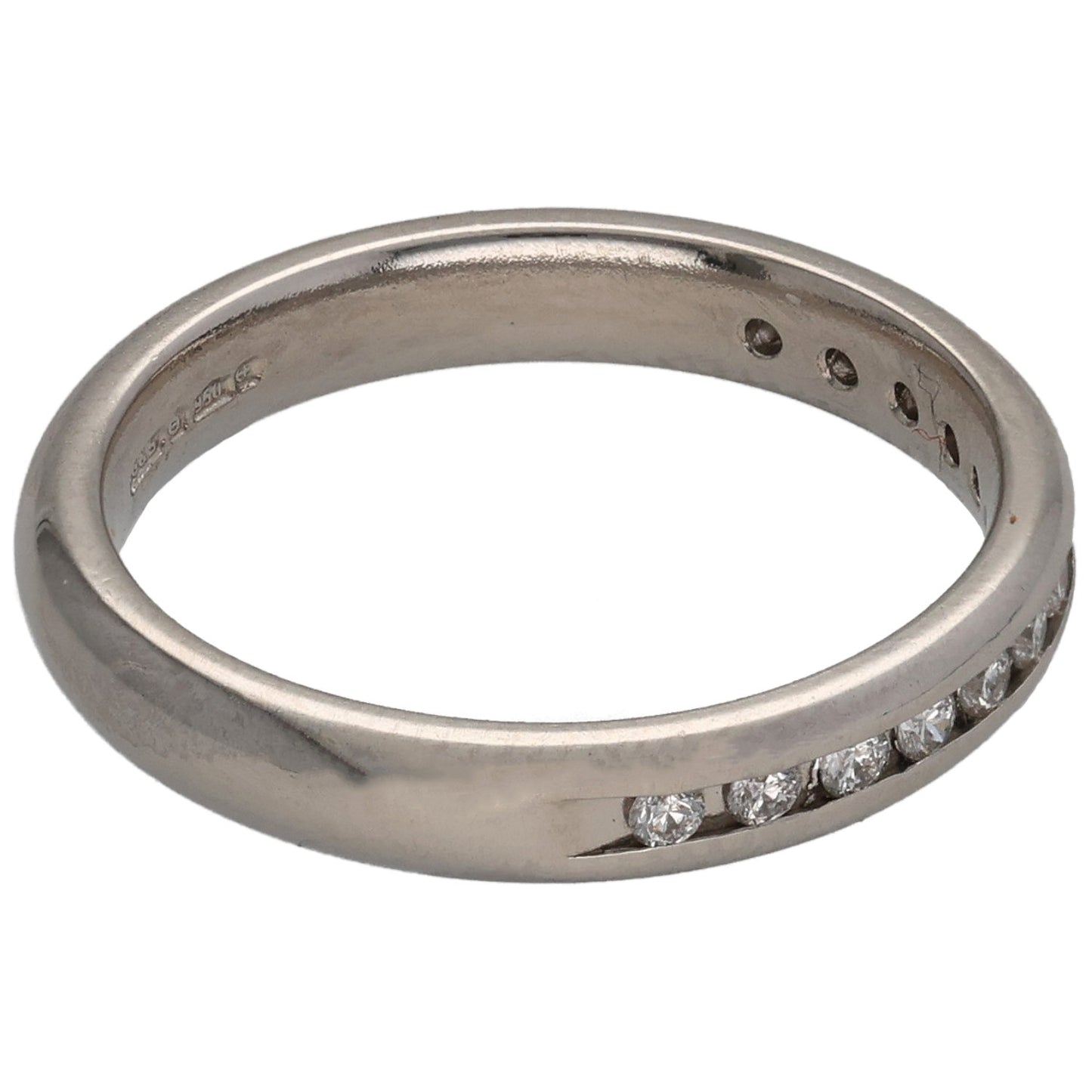 Platinum 0.26ct Diamond Half Eternity Ring Size L