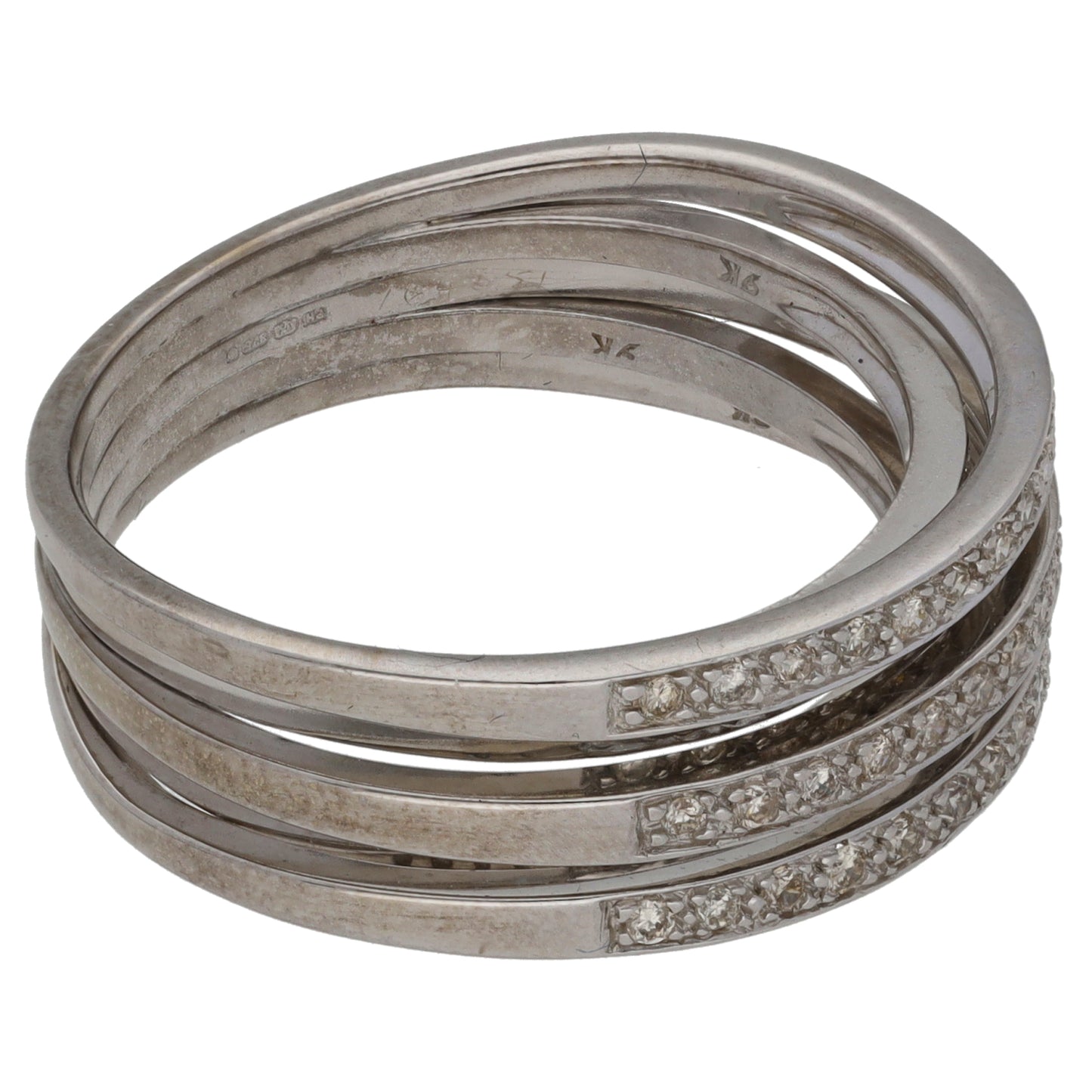 9ct White Gold 0.50ct Diamond Alternative Ring Size W