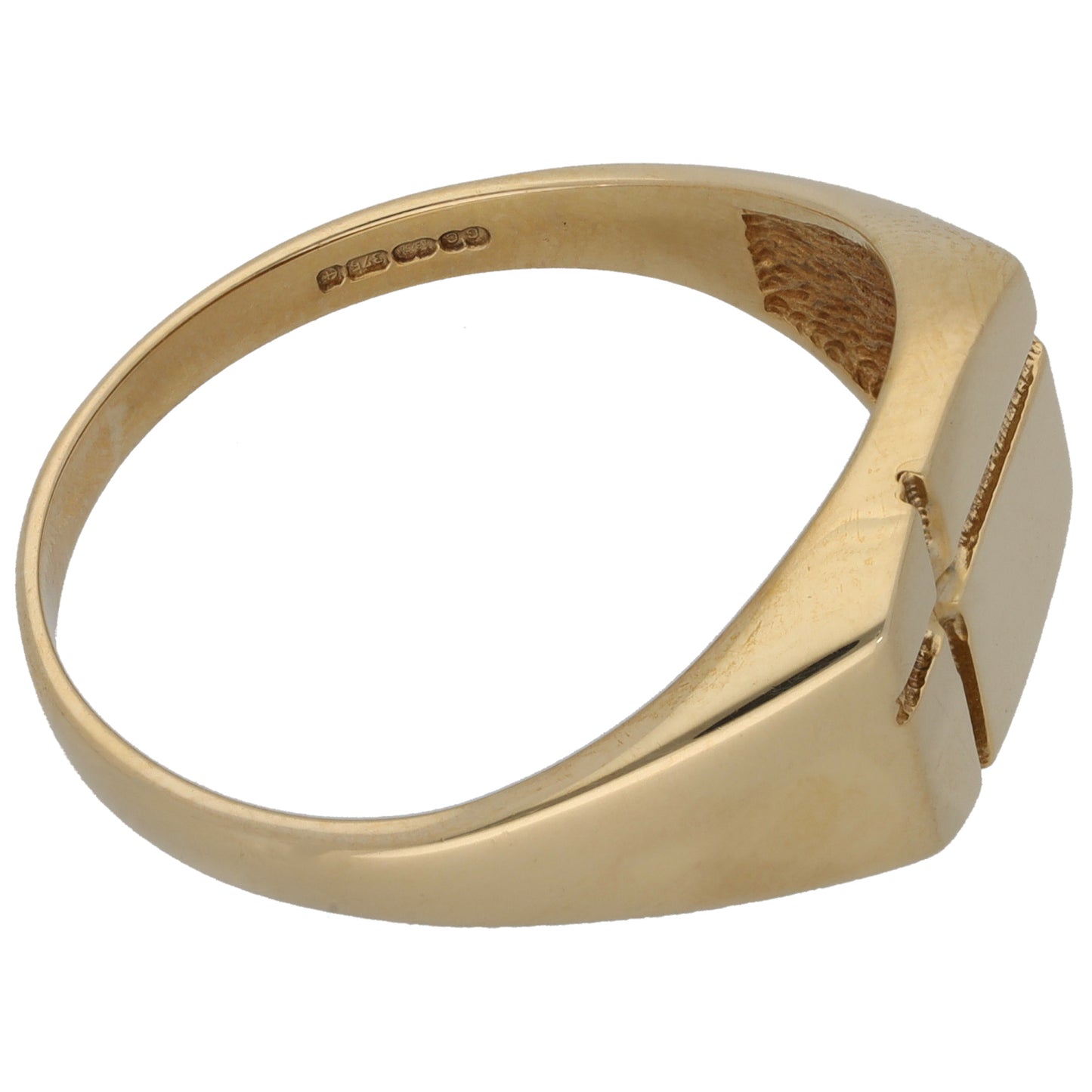 9ct Gold Patterned Signet Ring Size Z+1