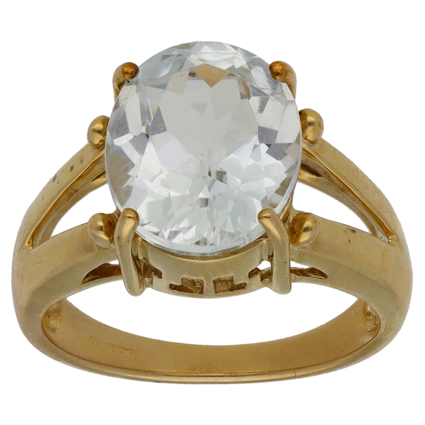 9ct Gold Topaz Single Stone Ring Size N