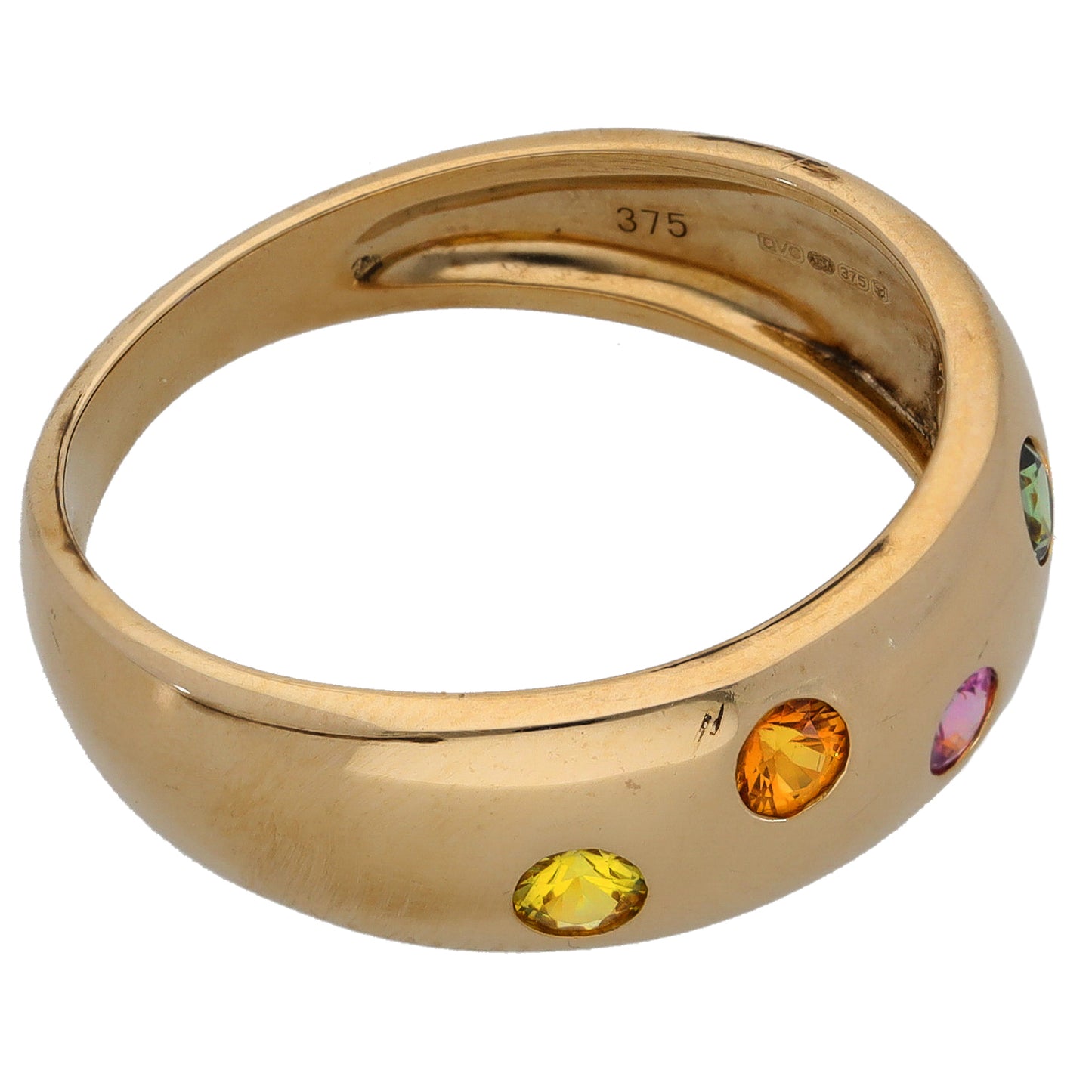 9ct Gold Sapphire Half Eternity Ring Size S