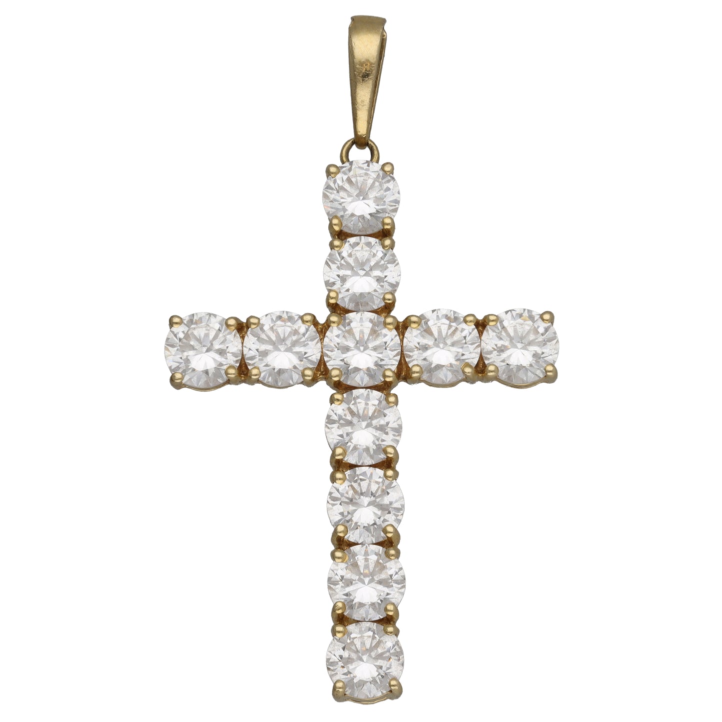 14ct Gold Cubic Zirconia Cross Pendant