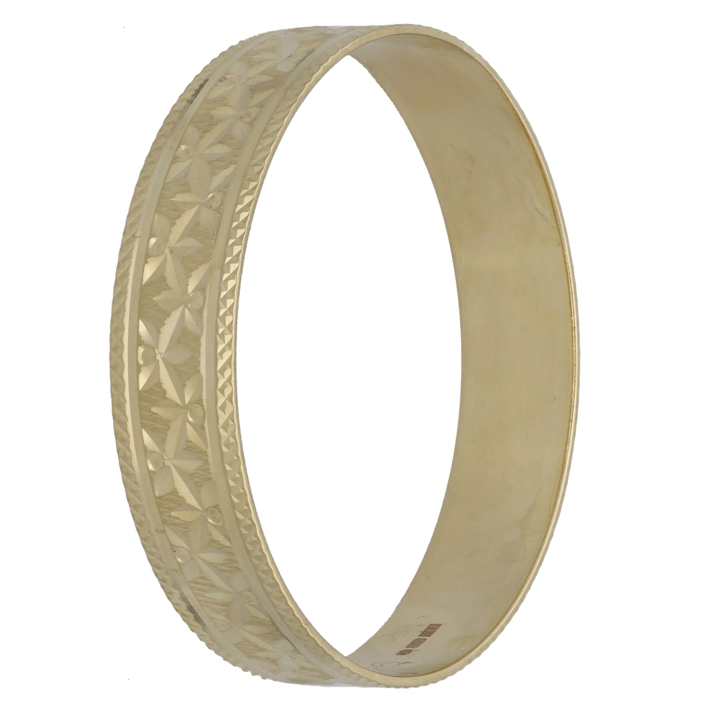 9ct Gold Patterned Bangle