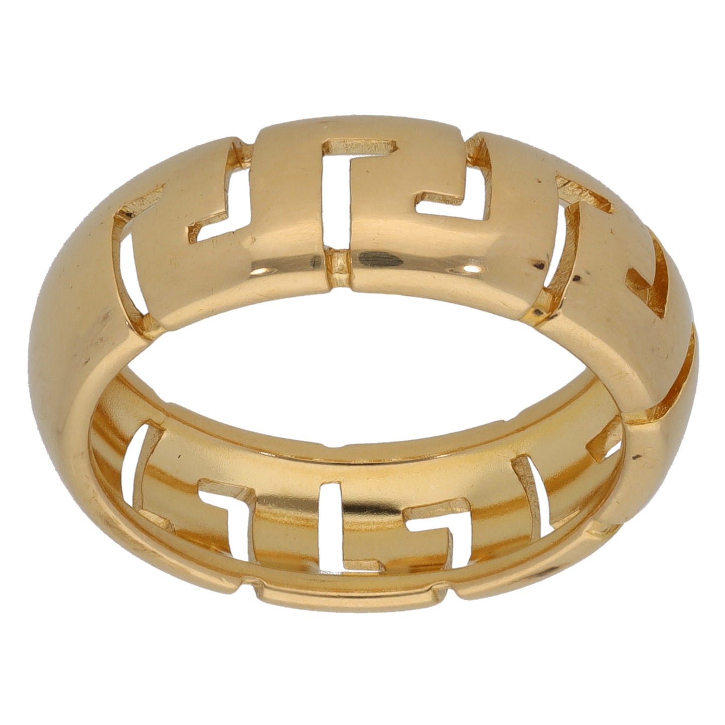 18ct Gold Patterned Wedding Ring Size M