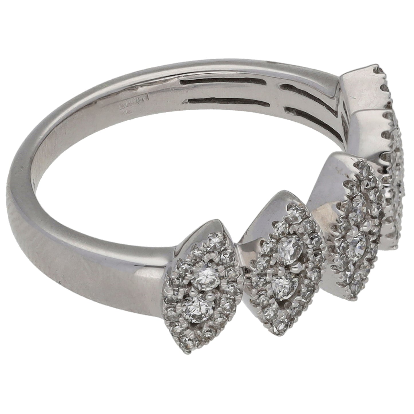 9ct White Gold 0.75ct Diamond Dress/Cocktail Ring Size N