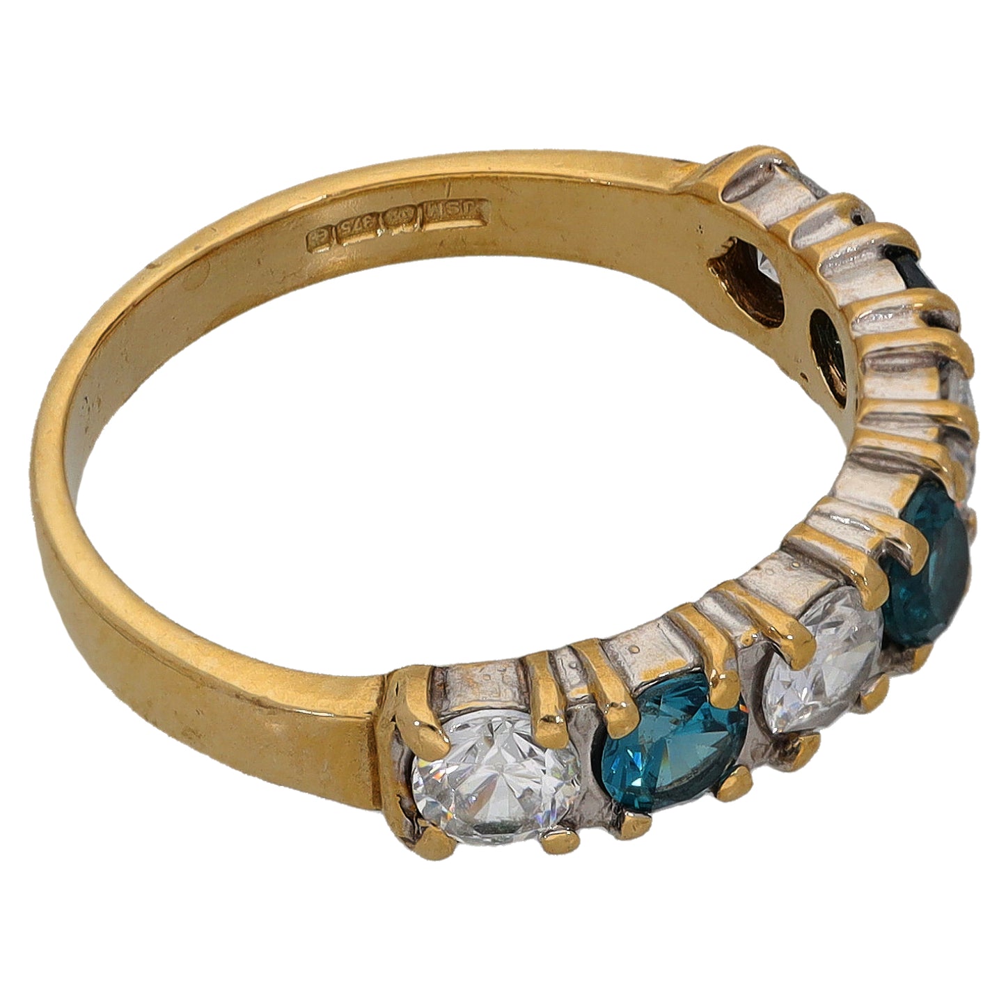 9ct Gold Imitation Half Eternity Ring Size O