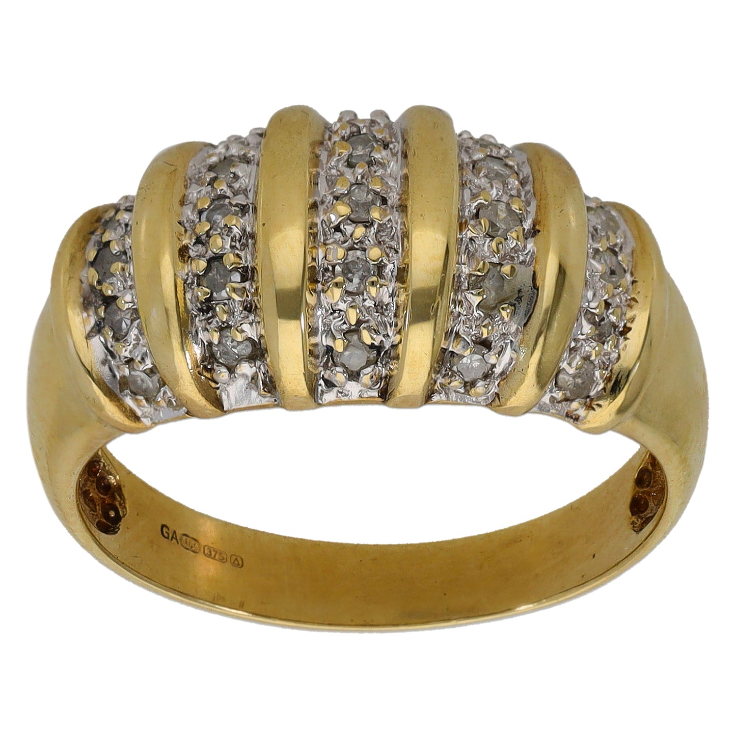 9ct Gold 0.125ct Diamond Dress/Cocktail Ring Size O