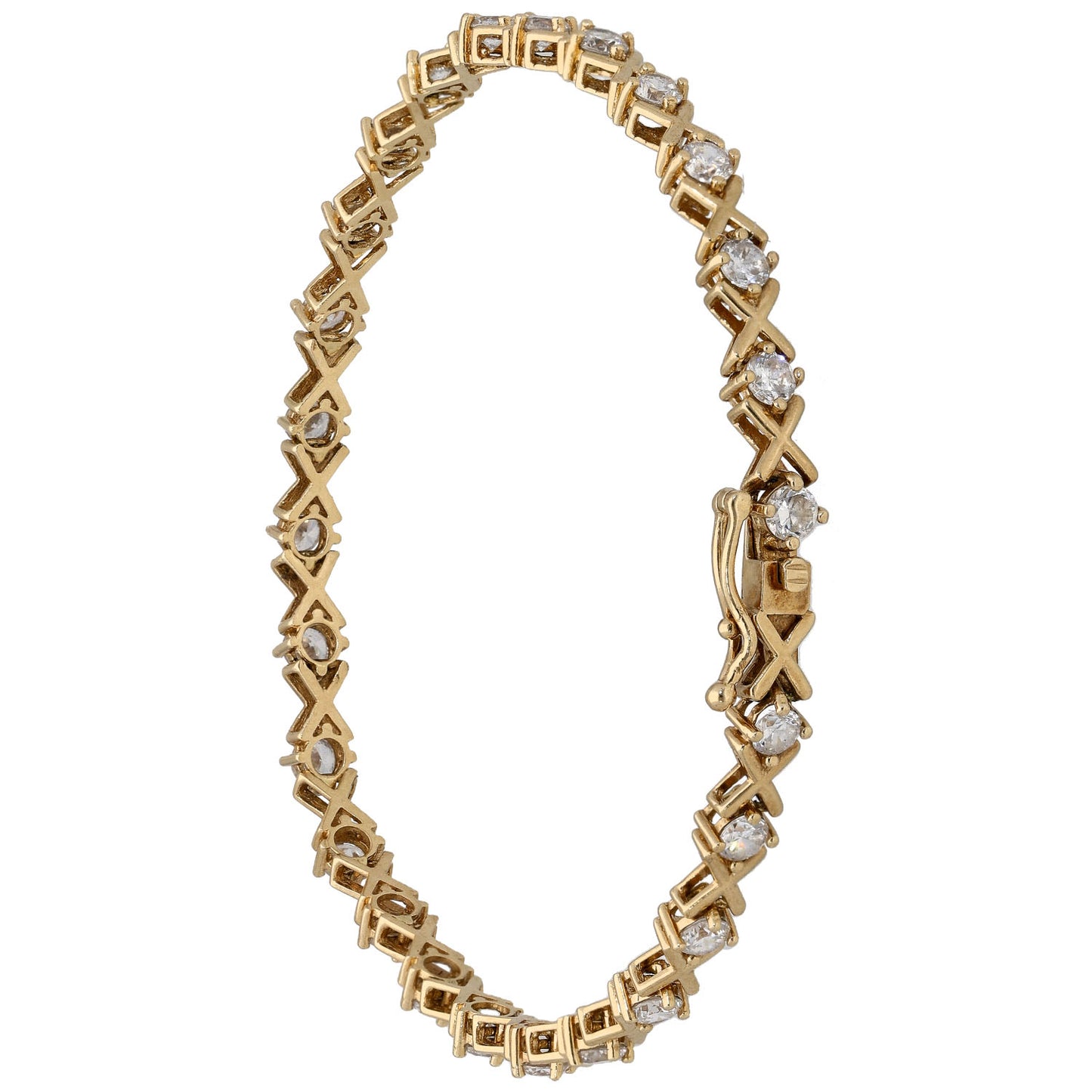 9ct Gold Cubic Zirconia Fancy Stone Set Bracelet