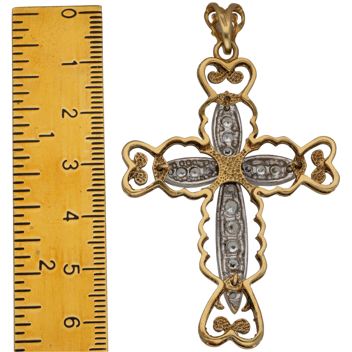 9ct Gold Cubic Zirconia Cross Pendant