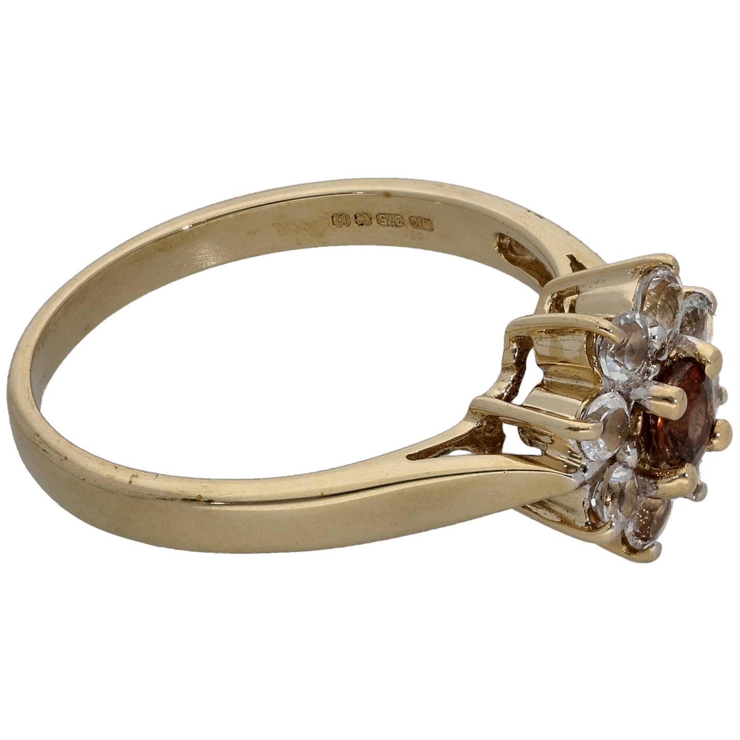 9ct Gold Andalusite & Cubic Zirconia Dress/Cocktail Ring Size N
