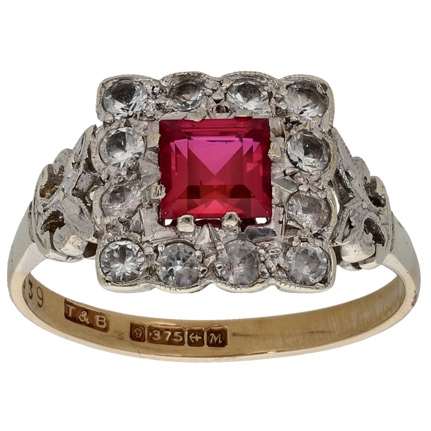 9ct Gold Imitation Dress/Cocktail Ring Size M