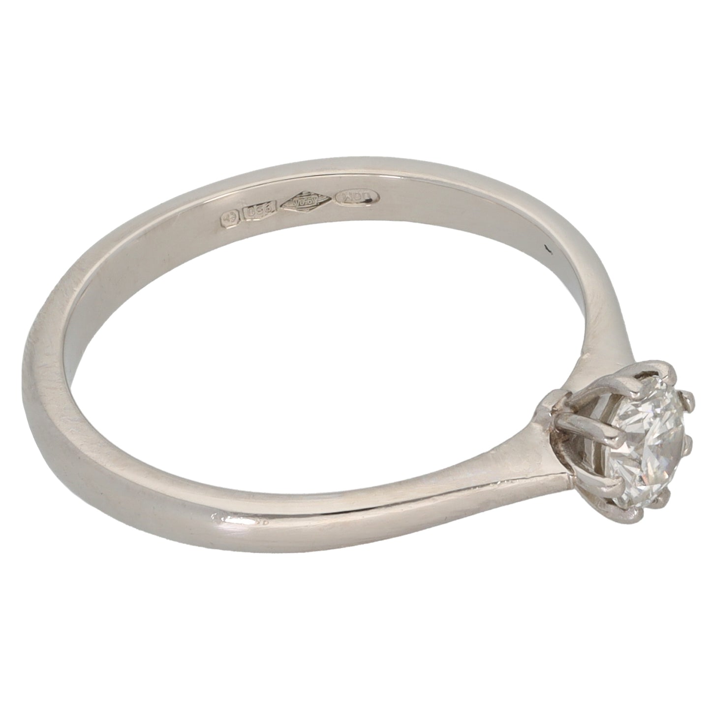 Platinum 0.33ct Diamond Solitaire Ring Size N