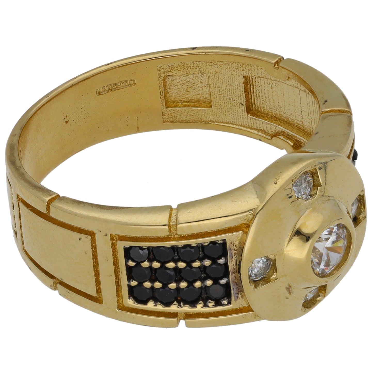 14ct Gold Imitation Gems Alternative Ring Size V