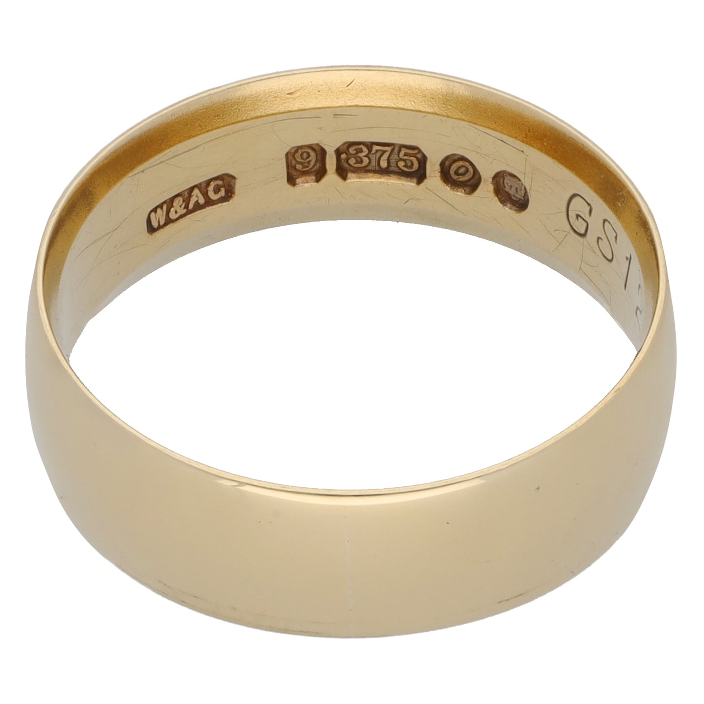 9ct Gold Plain Wedding Ring Size S