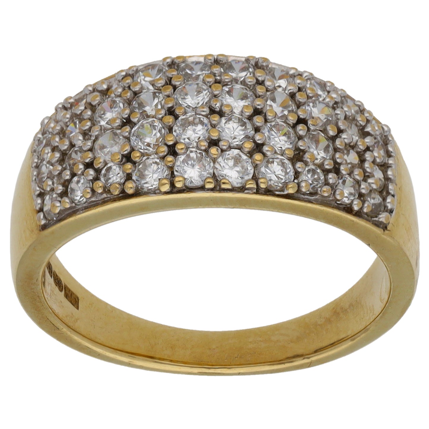 9ct Gold Cubic Zirconia Dress/Cocktail Ring Size N