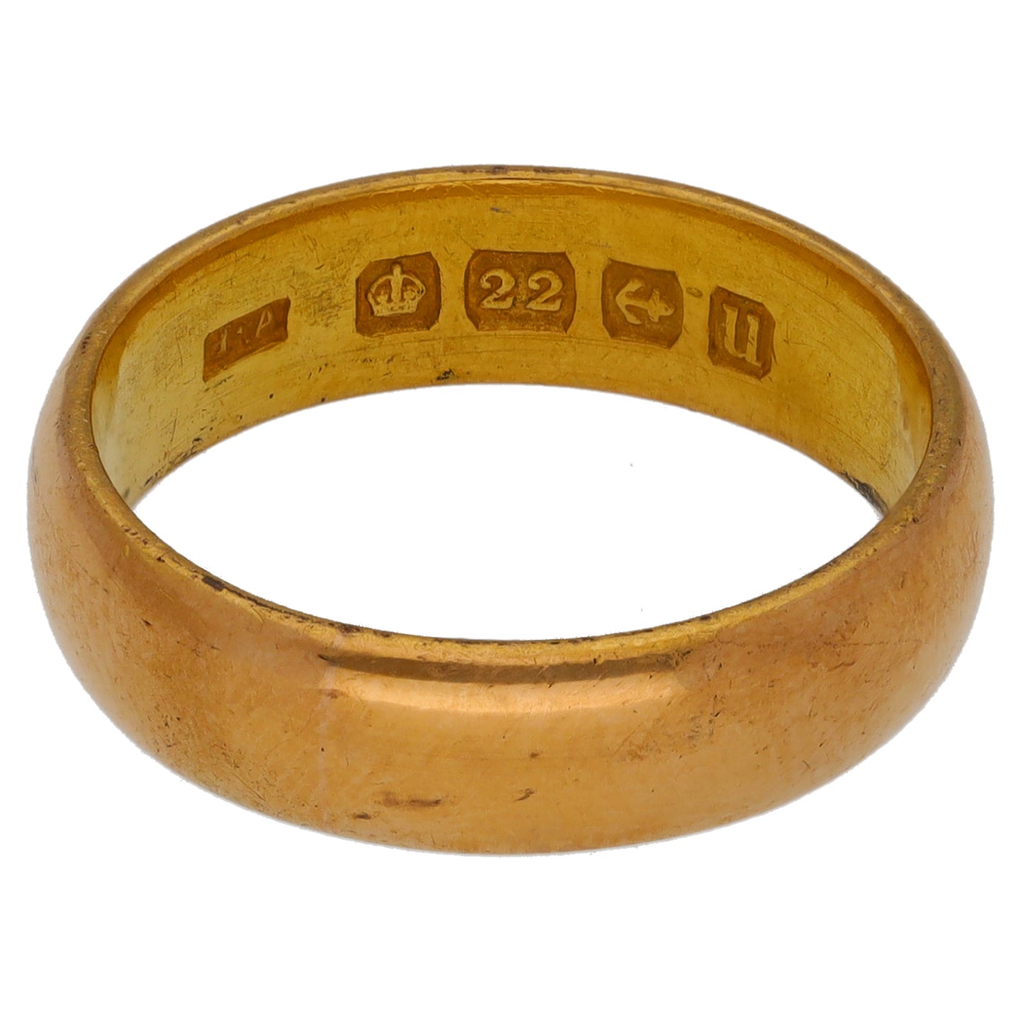 22ct Gold Plain Wedding Ring Size M