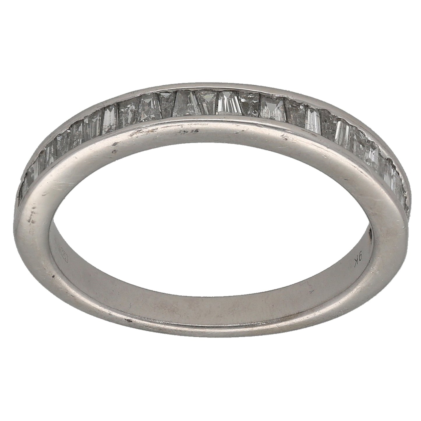 9ct White Gold 0.45ct Diamond Half Eternity Ring Size N