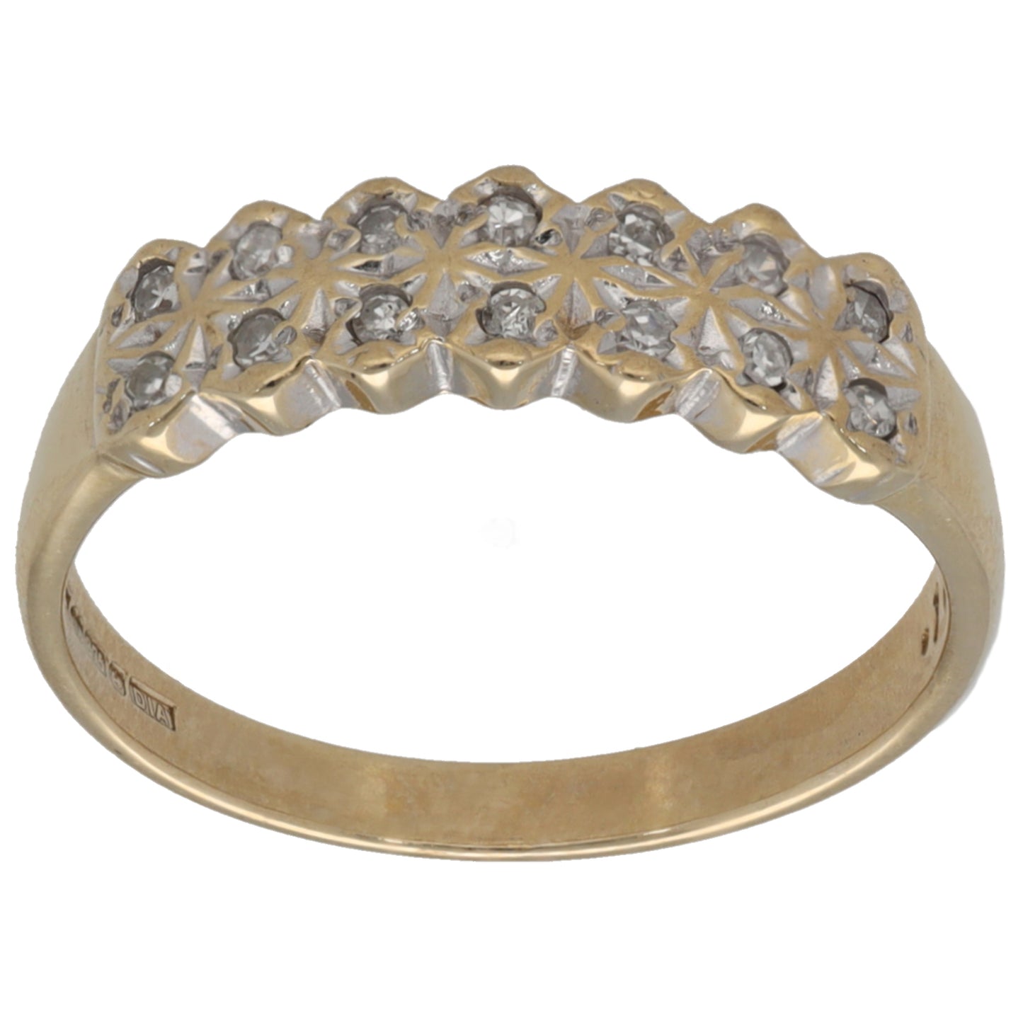 9ct Gold 0.10ct Diamond Half Eternity Ring Size N
