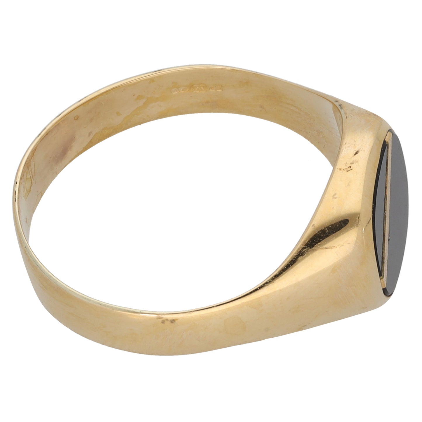 9ct Gold Onyx Single Stone Signet Ring Size S