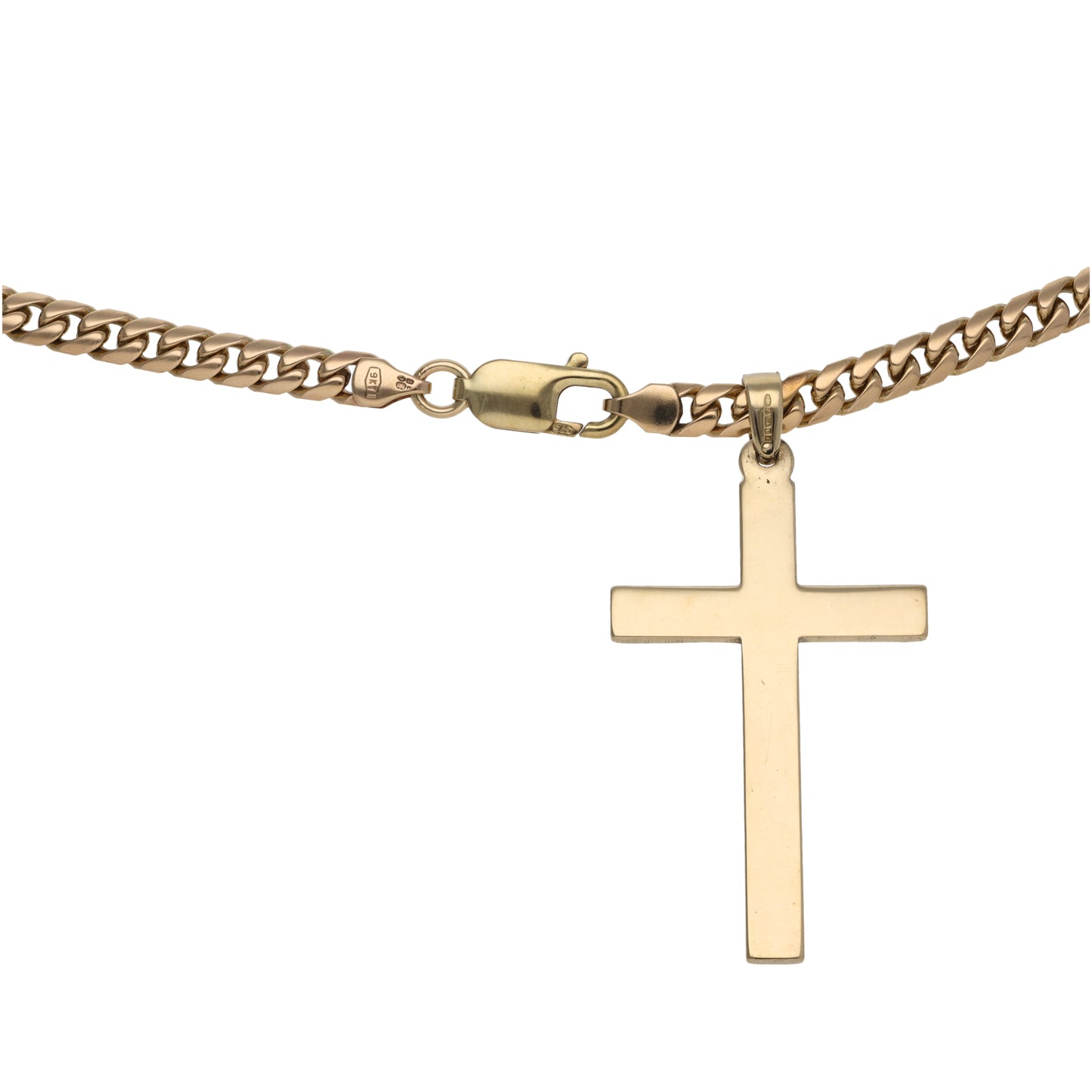 9ct Gold Cross Pendant With Chain